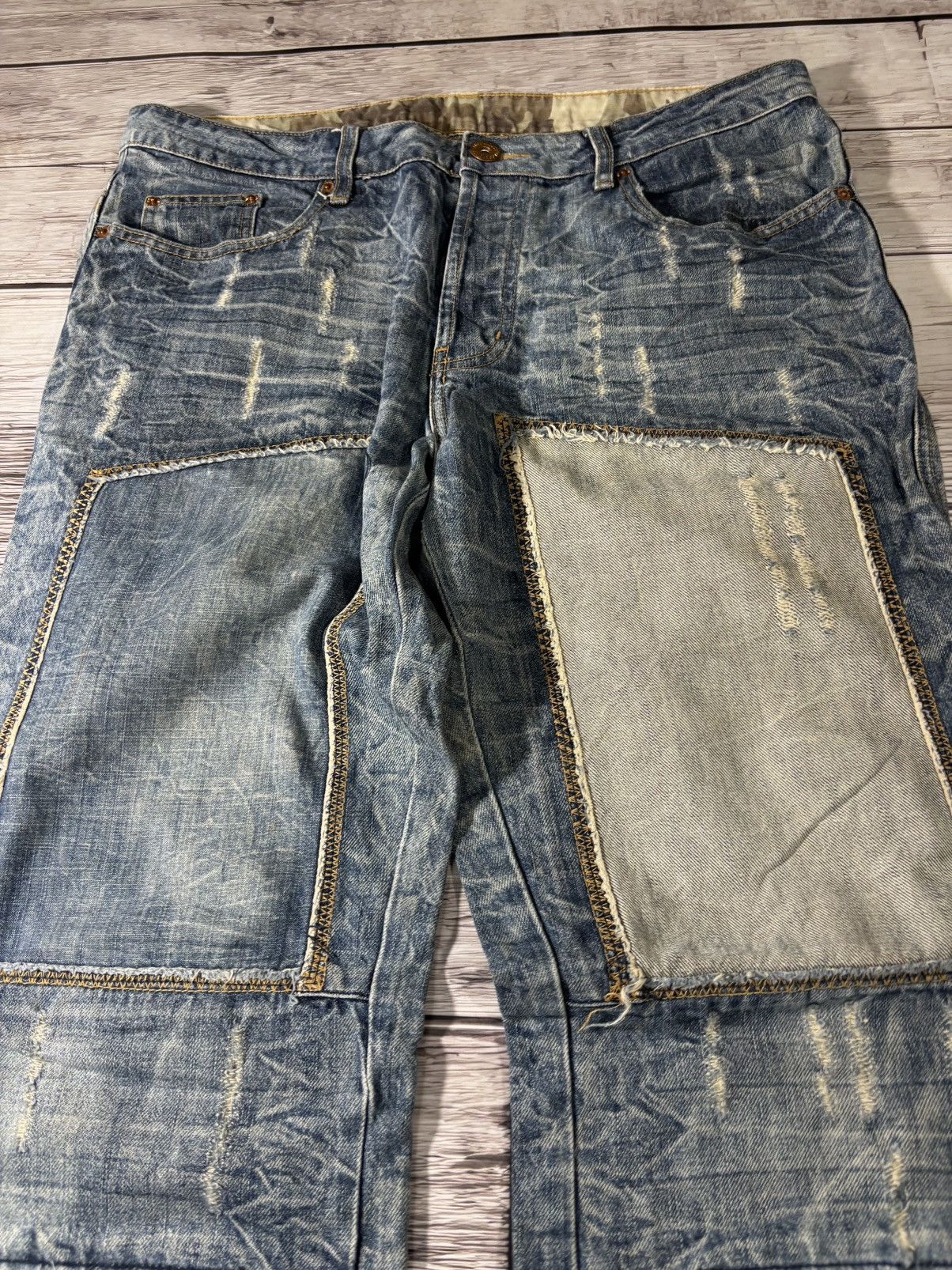 Hysteric Glamour × Japanese Brand 💥 HYSTERIC GLAMOUR BALENCIAGA STYLE PATCHWORK JAPANESE JEANS Size US 32 / EU 48 - 4 Thumbnail