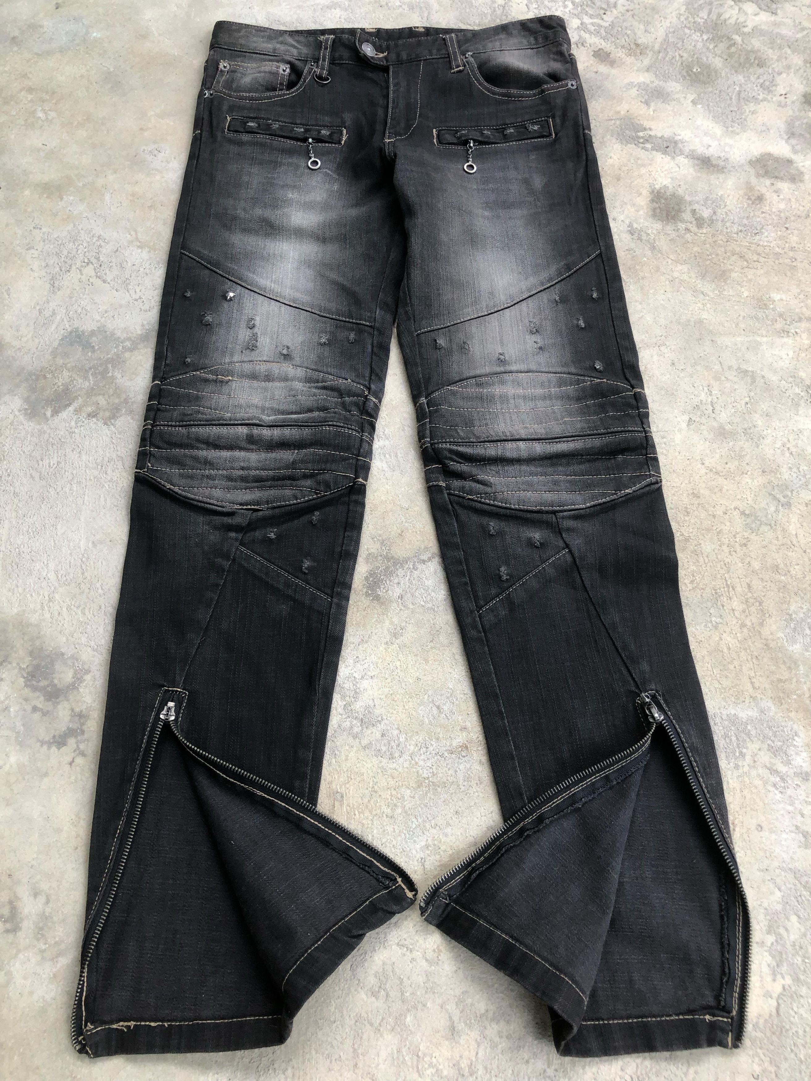 PPFM Ppfm Biker Distressed Jeans Size US 31 - 2 Thumbnail