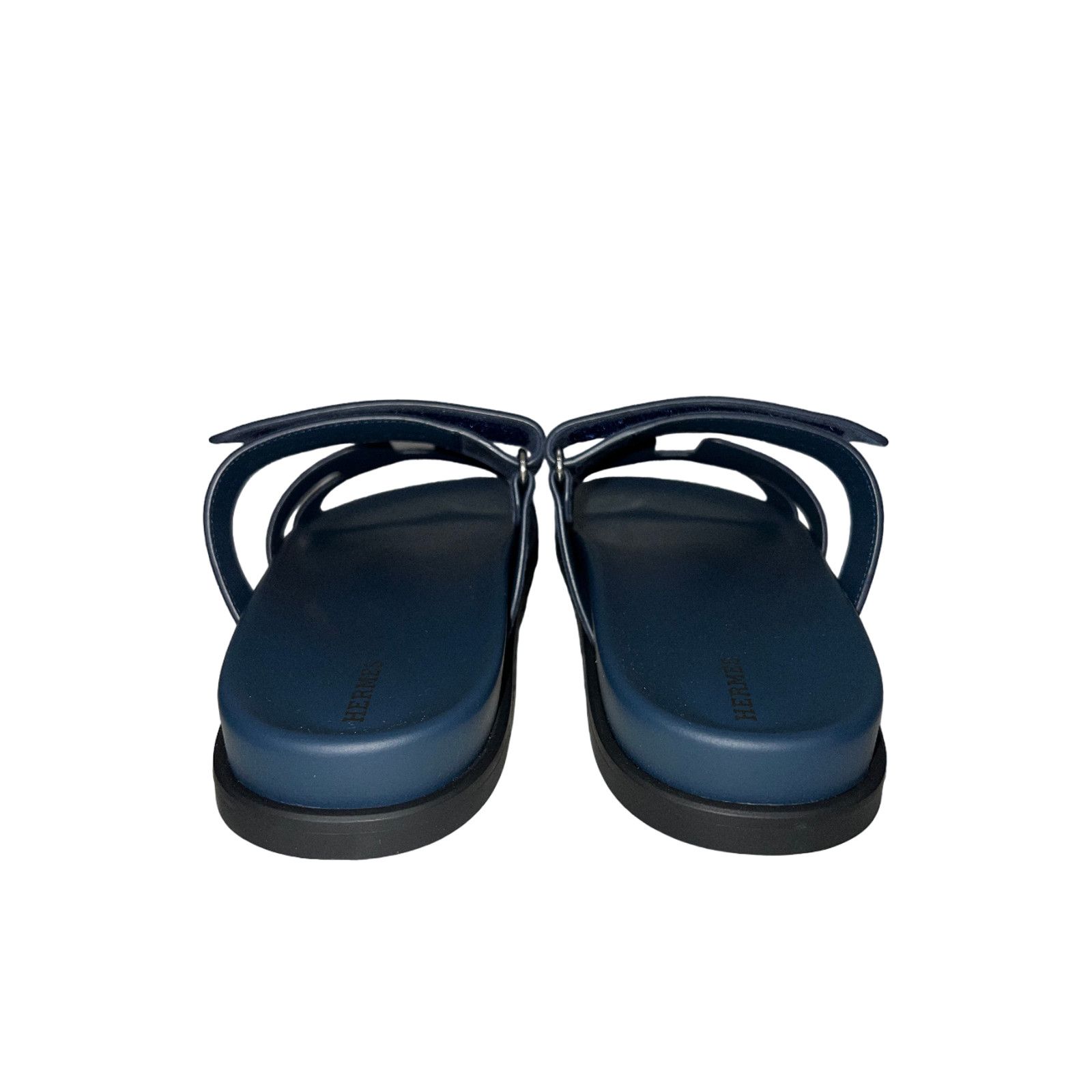Hermes Hermes Chypre Sandal Blue Celeste Dark Suede Logo Strap Size US 12 / IT 42 - 10 Thumbnail