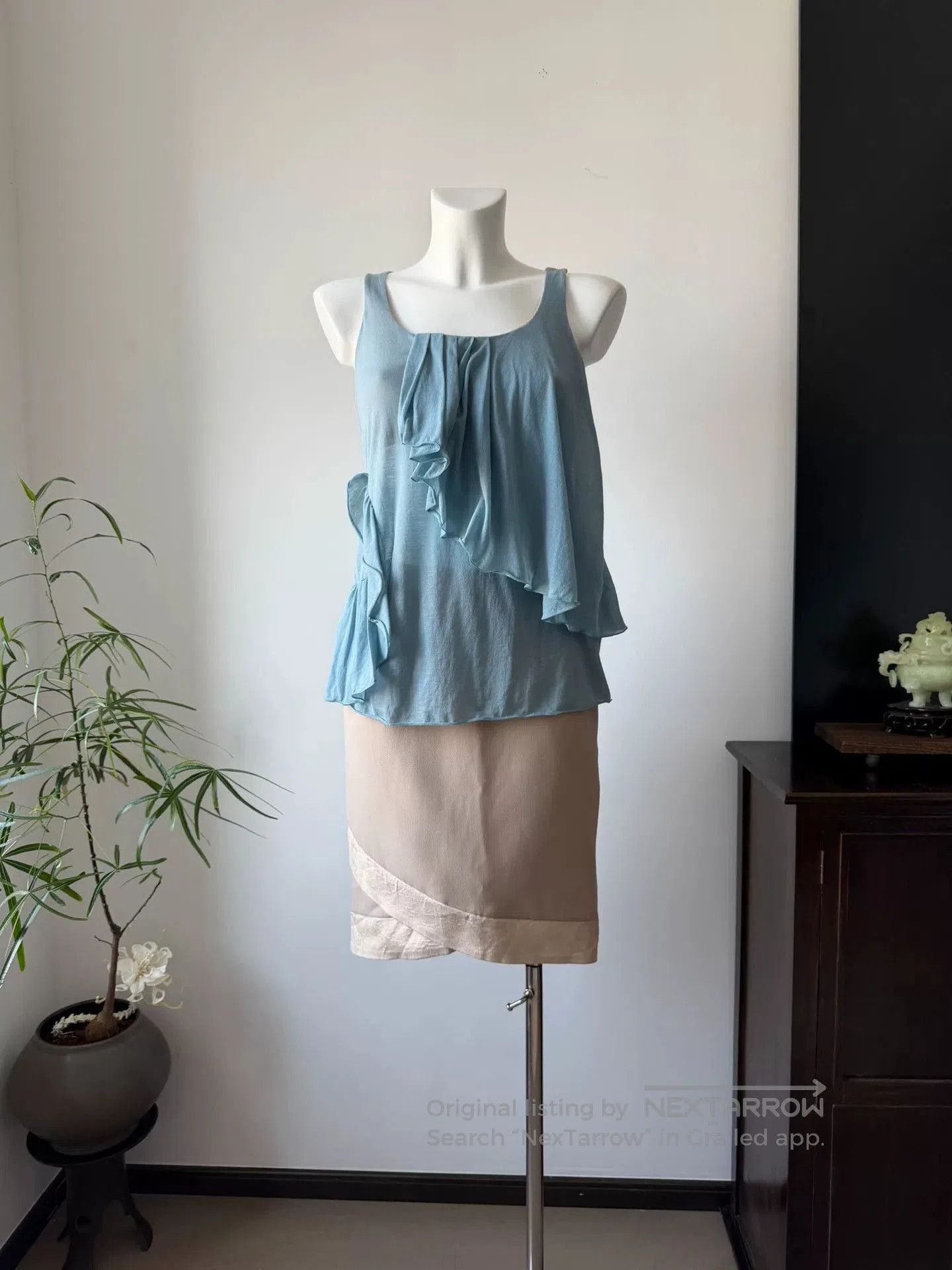 Sportmax SPORTMAX Light Blue Irregular Camisole. Size M / US 6-8 / IT 42-44 - 1 Thumbnail