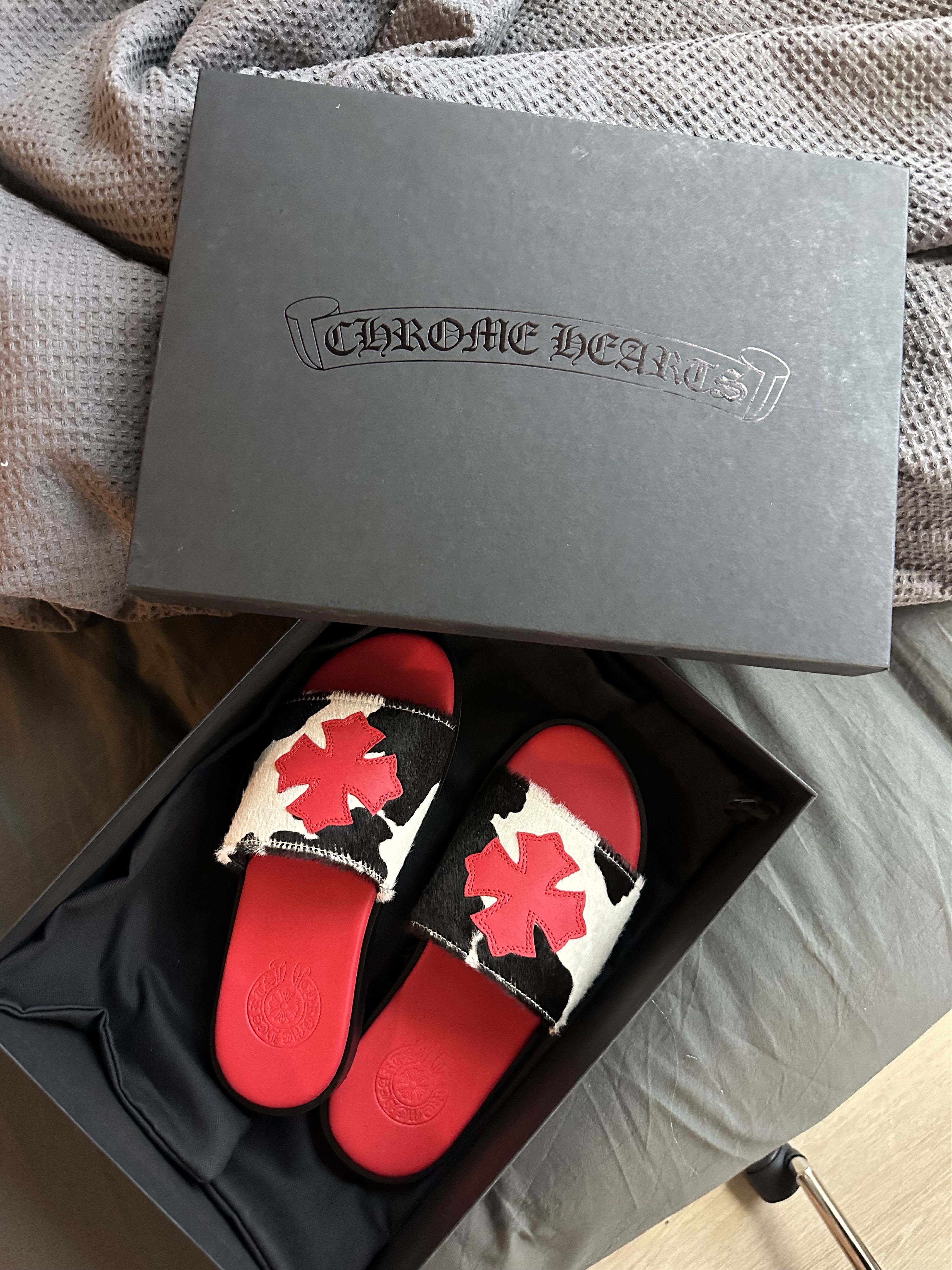 Chrome Hearts AUTHENTIC EXTREMELY RARE CHROME HEARTS PONY HAIR SLIDES Size US 8 / IT 38 - 1 Thumbnail