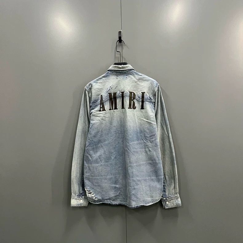 Amiri Amiri back patched logo denim shirt Size US L / EU 52-54 / 3 - 1 Thumbnail