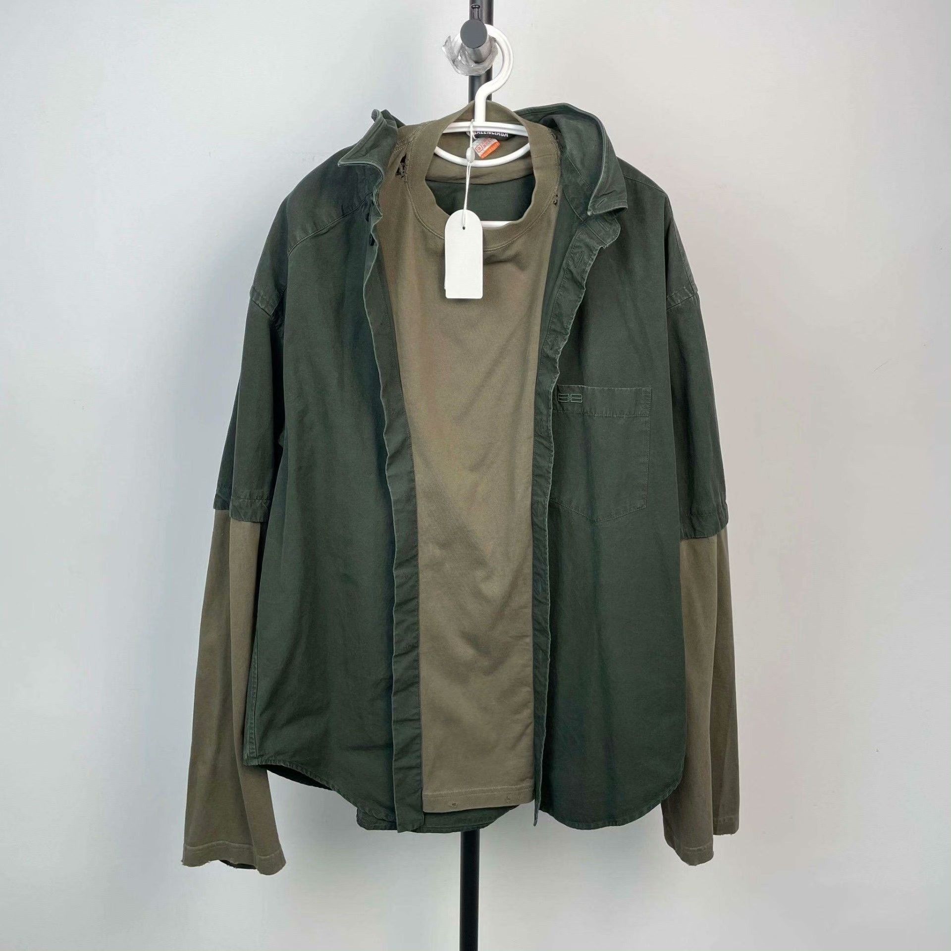 Balenciaga Balenciaga Patchwork Green Shirt S Men Size US S / EU 44-46 / 1 - 1 Thumbnail