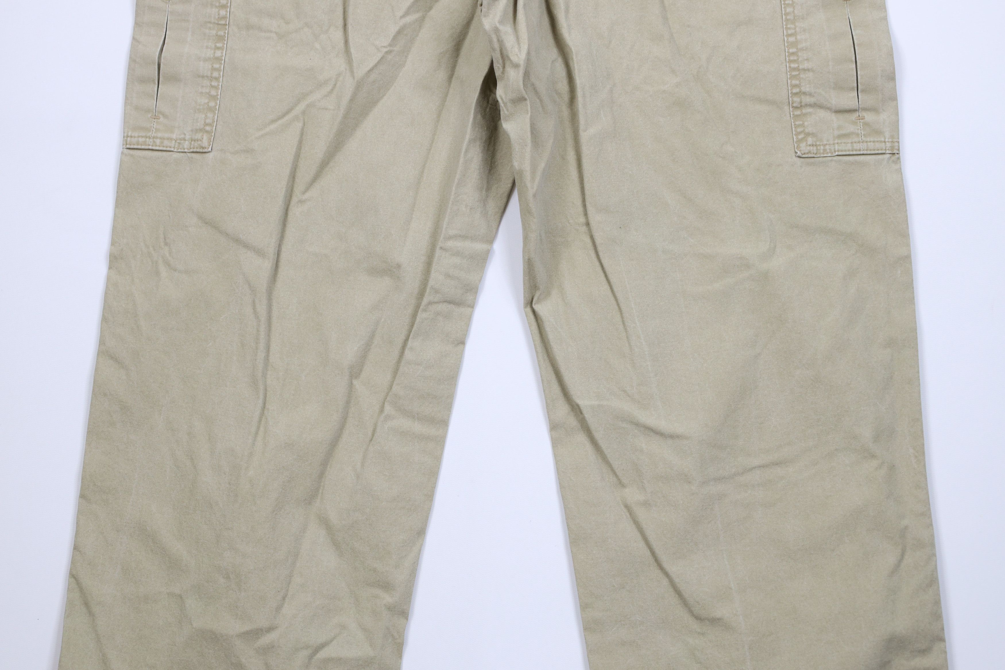 L.L. Bean Vintage 90s LL Bean Wide Leg Cargo Pants Beige Cotton Size US 34 / EU 50 - 11 Thumbnail