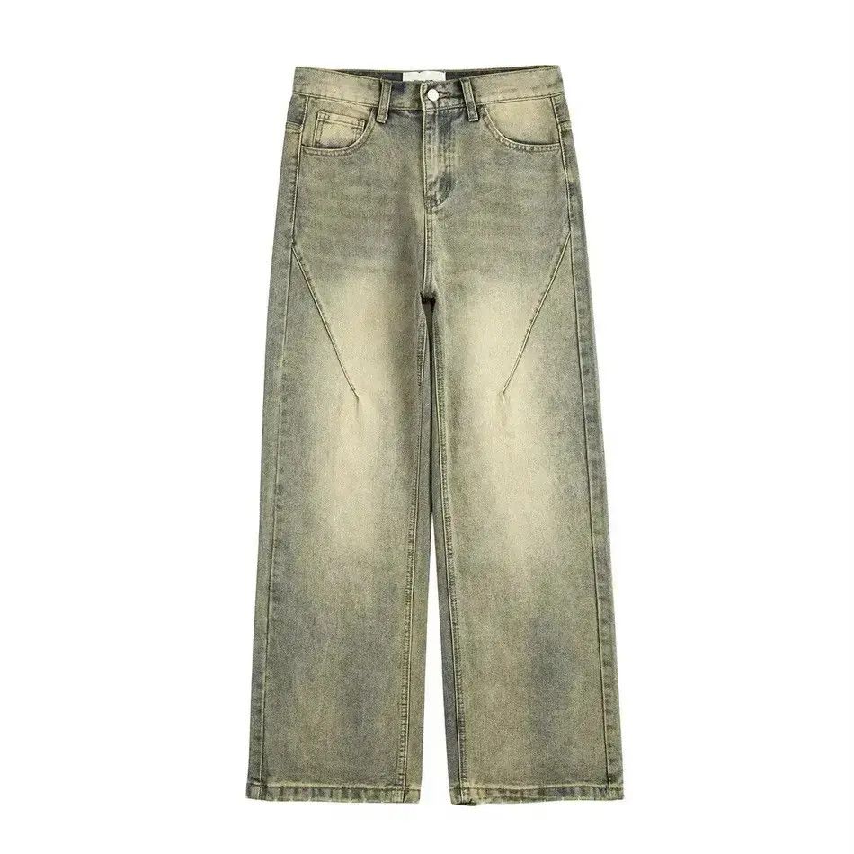 Japanese Brand Streetwear Yellow Style Distressed Straight Jeans y2k Size US 30 / EU 46 - 3 Thumbnail
