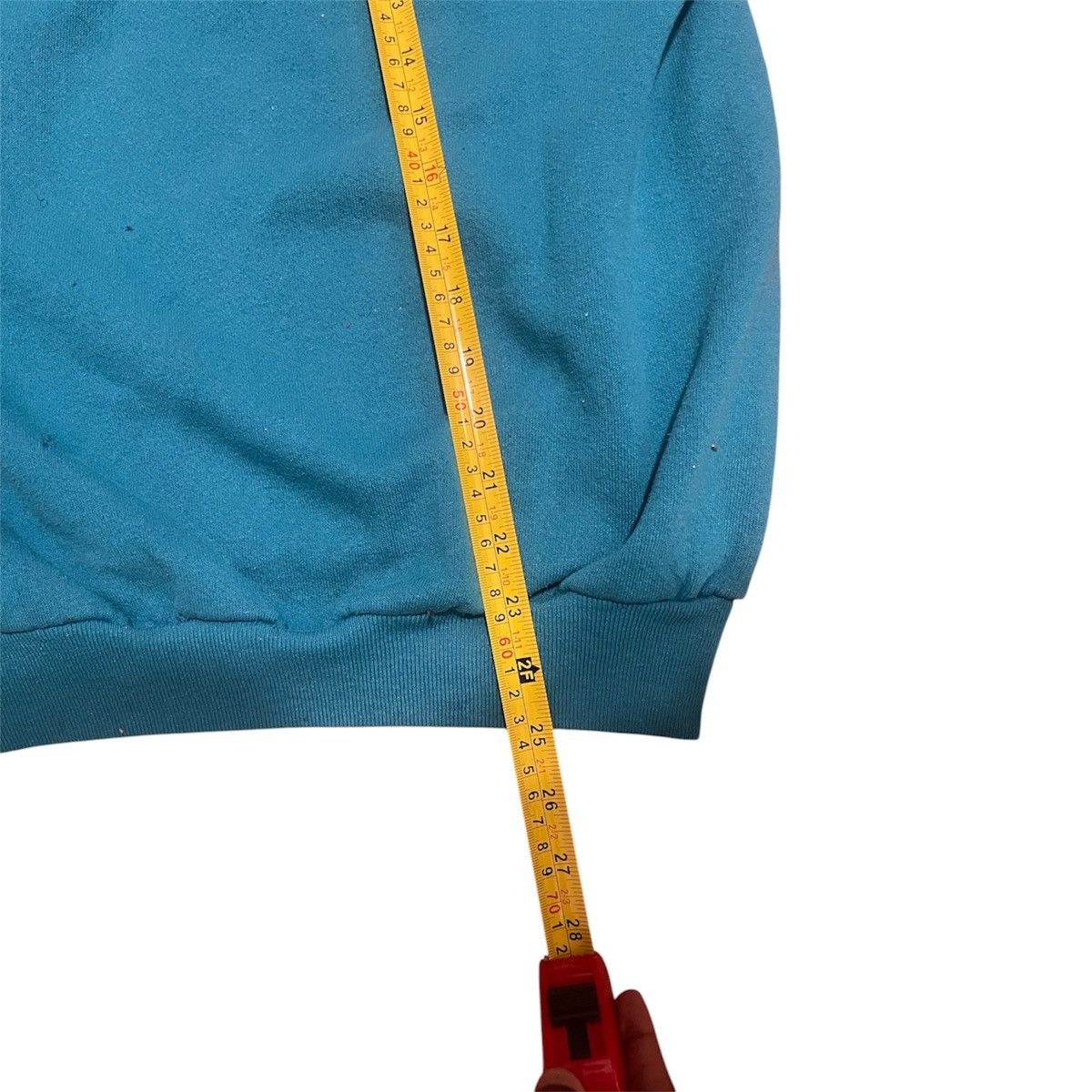 Tultex × Vintage Vintage Men Tultex Boxy Fit Teal Blank Sweatshirt Sz L Size US L / EU 52-54 / 3 - 3 Thumbnail