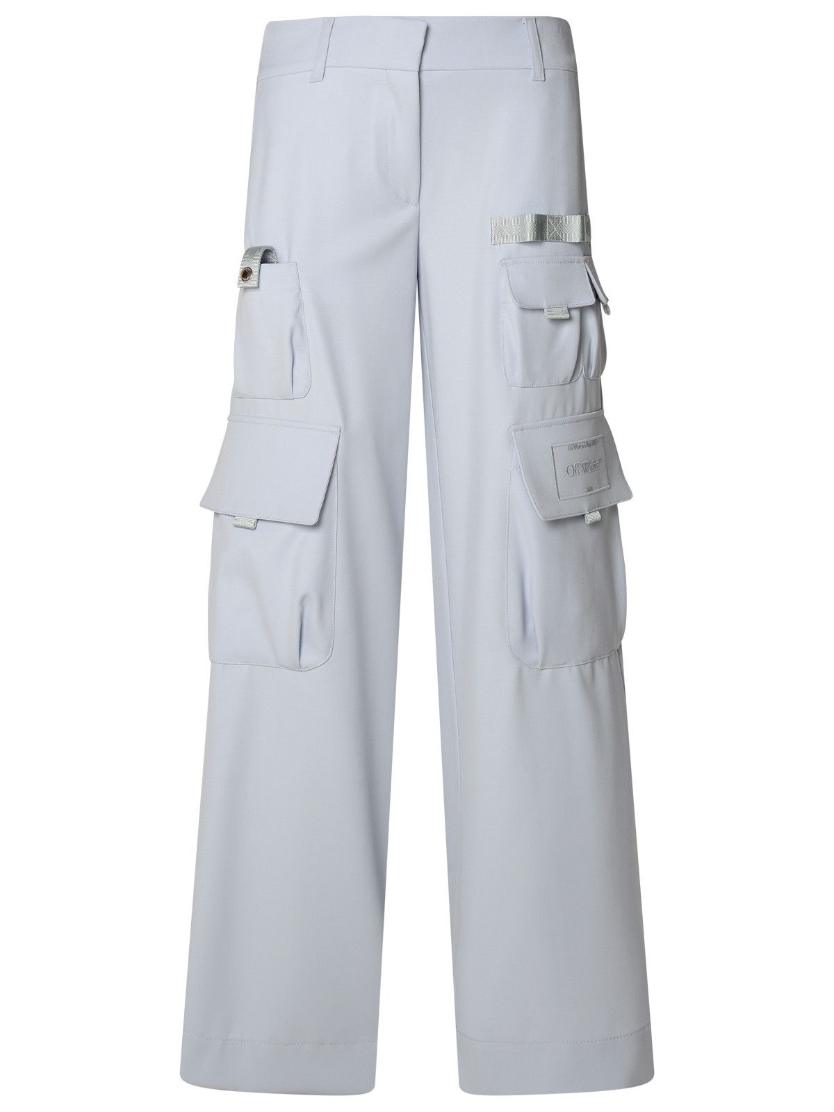 image of Off White Off-White Light Blue Virgin Wool Cargo Pants, Women's (Size 26)