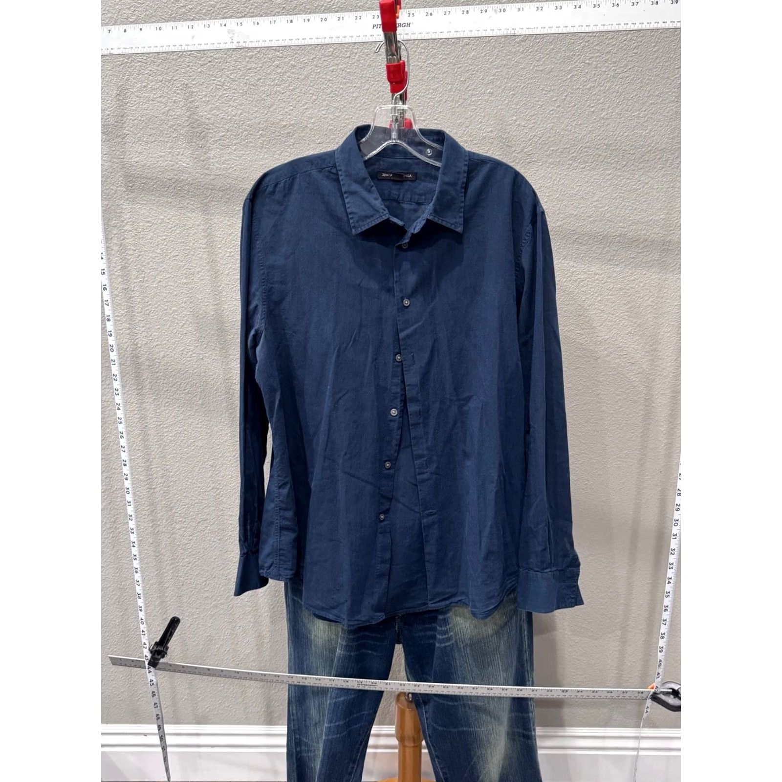 John Varvatos JOhn Varvatos Navy Blue LONG SLEEVE SHIRT XL 17 x 34/35 Extra Large Mens Shirts Multicolor Casual Long Sleeve Varvatos Navy Blue Shirt XL Mens Size US XL / EU 56 / 4 - 2 Thumbnail