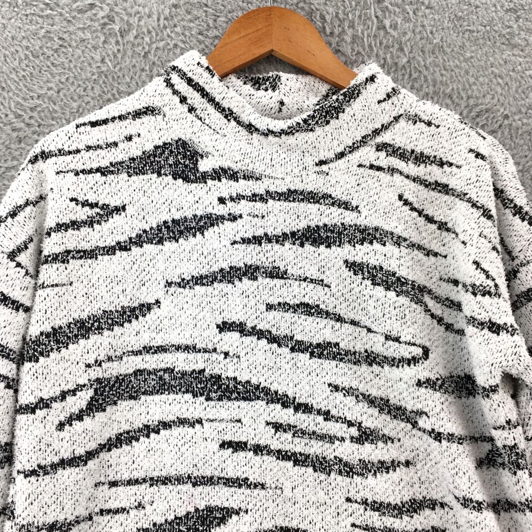 Vintage Maurices Mock Neck Sweater Top Womens M Grey Zebra Print Knitted NEW Size M / US 6-8 / IT 42-44 - 2 Thumbnail