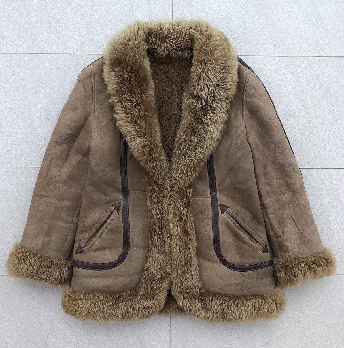 Japanese Brand Vintage Real Leather Sheepskin Fur Coat Made in Spain Size M / US 6-8 / IT 42-44 - 2 Thumbnail