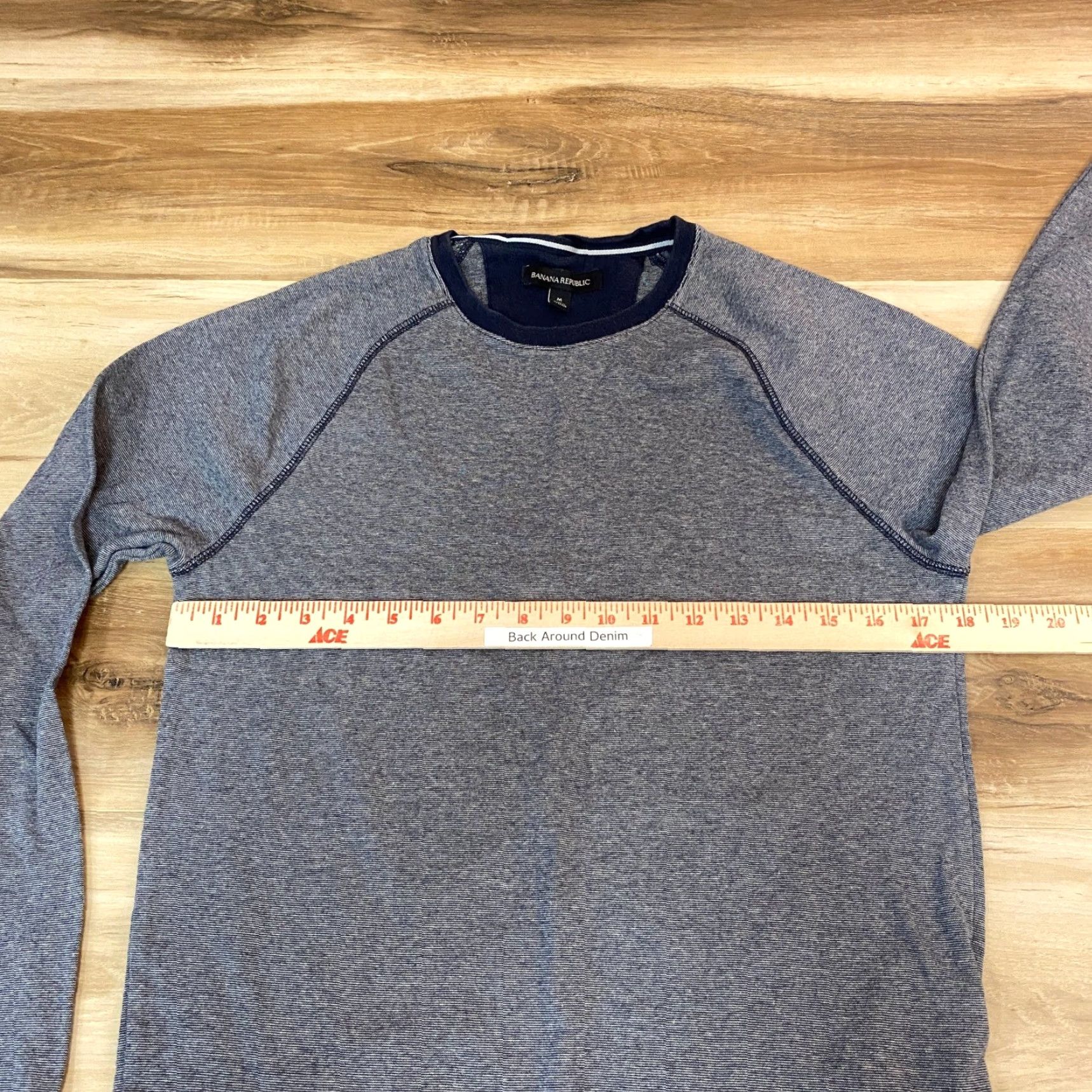 Banana Republic Banana Republic Sweatshirt Mens Medium Regular Crew Neck Long Sleeve Heathered Blue Raglan Knit Cotton Pullover Logo Size US M / EU 48-50 / 2 - 7 Thumbnail