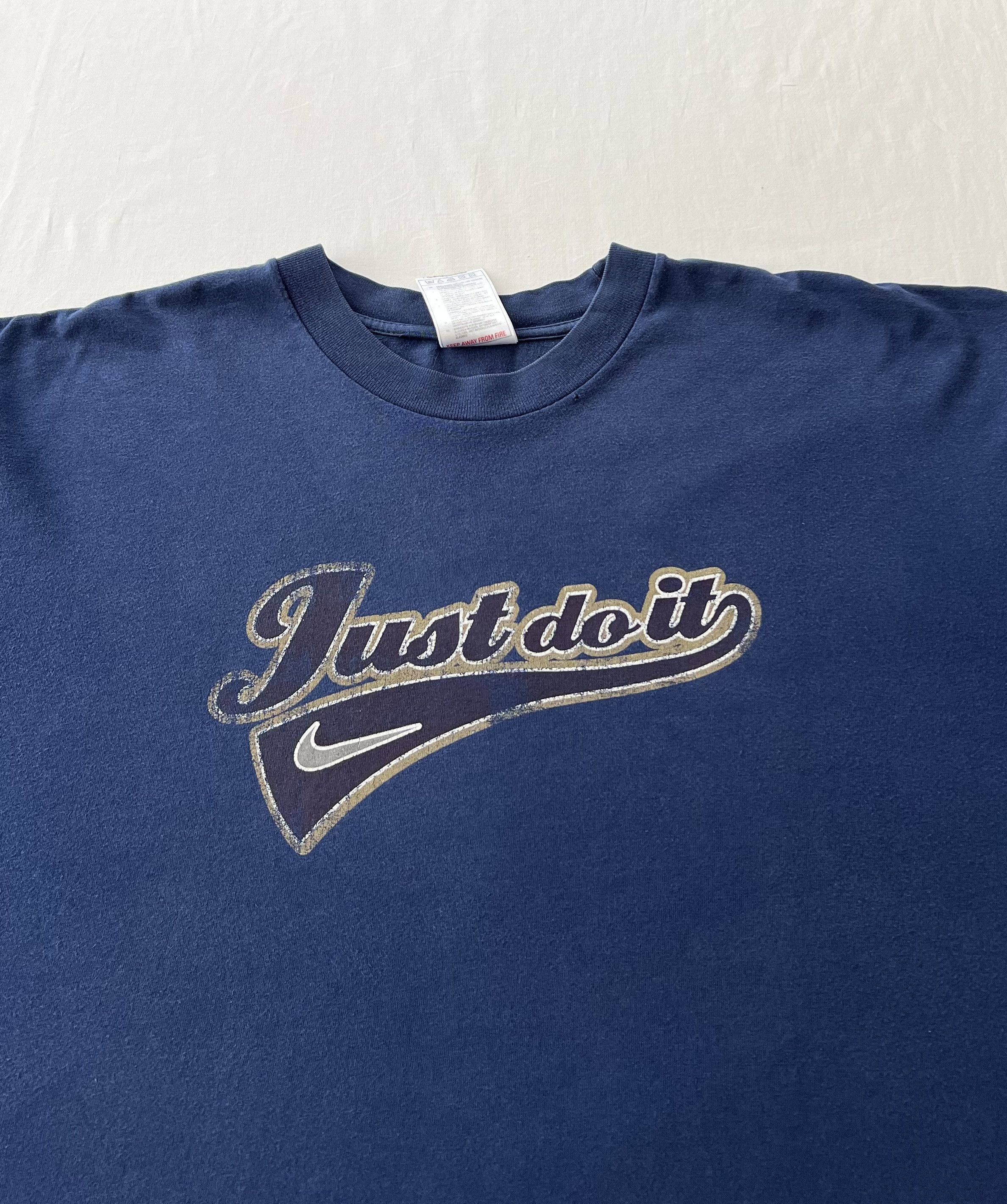 Nike Vintage 90s Nike Just Do It Navy T-shirt Size US XL / EU 56 / 4 - 3 Thumbnail