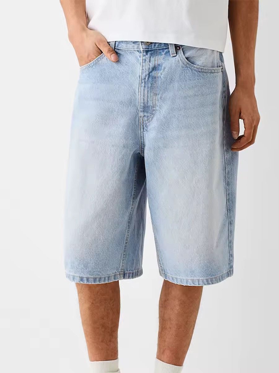 Japanese Brand Basic Streetwear Baggy Y2k Light Blue Shorts Denim Size US 36 / EU 52 - 2 Thumbnail