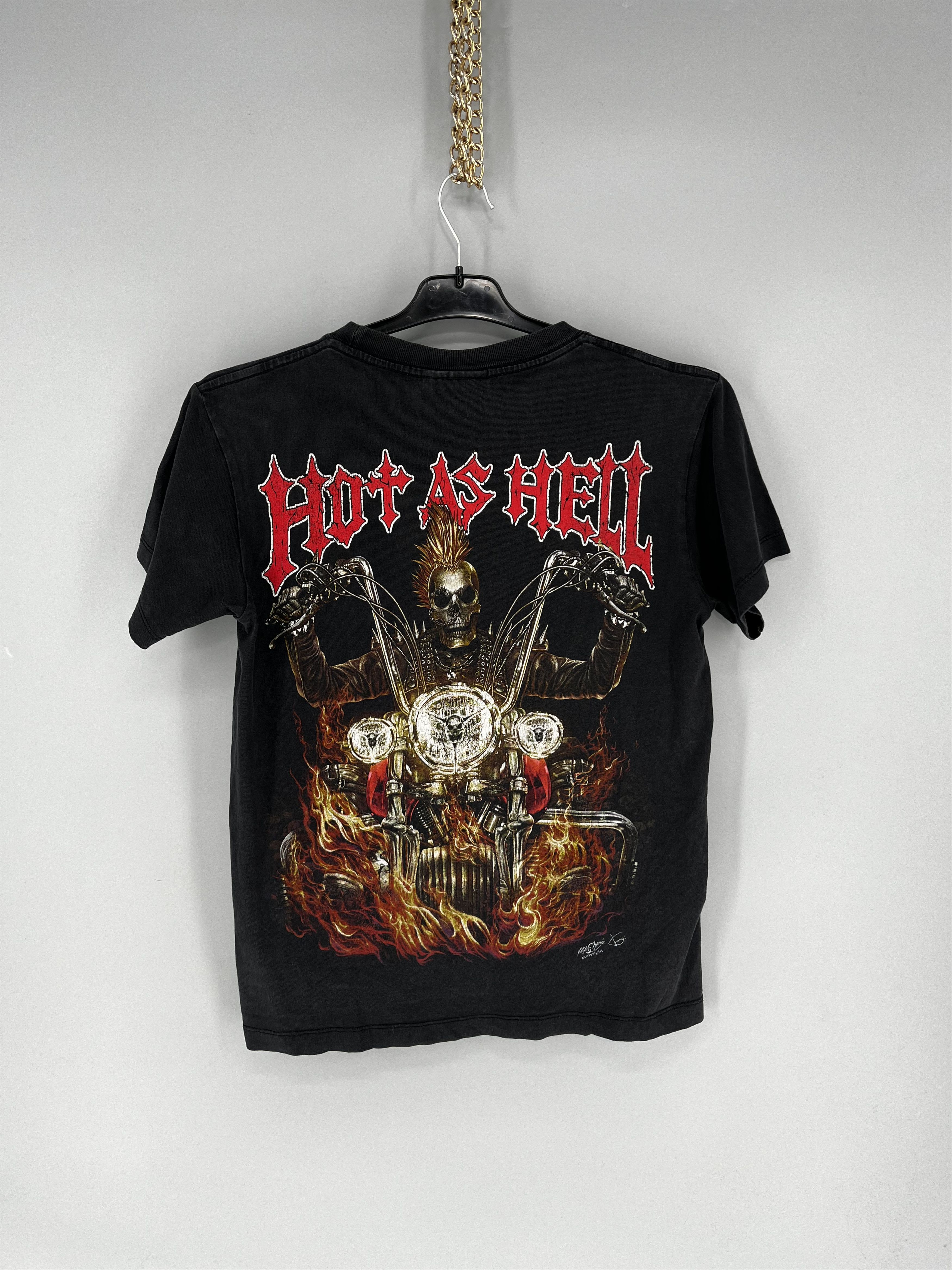Band Tees Rock Chang Hot as Hell Vintage Skull Ghost Rider Tee Size US S / EU 44-46 / 1 - 8 Thumbnail