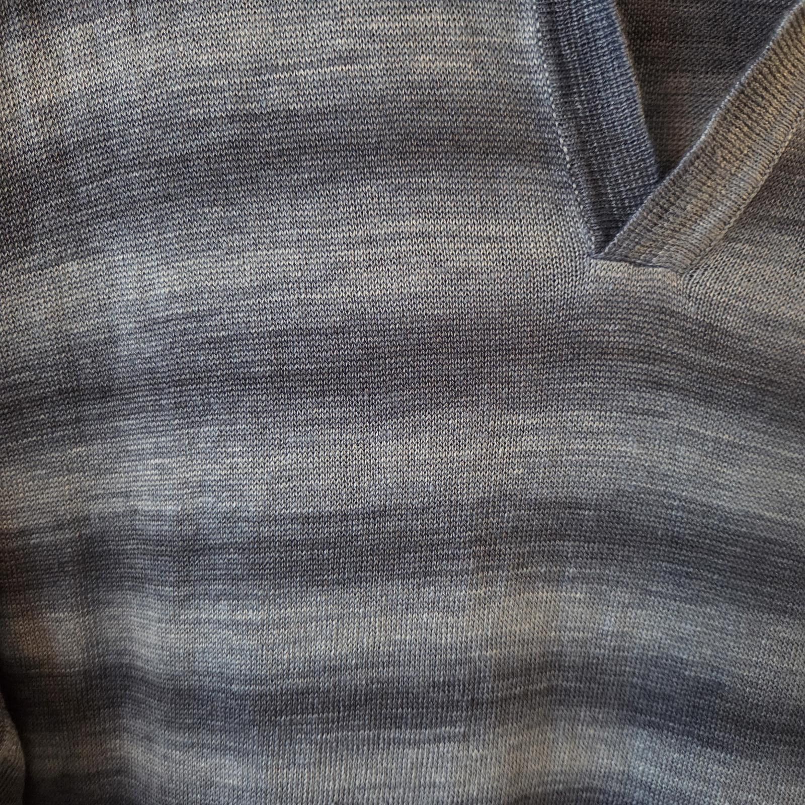 BUGATCHI Bugatchi Heather Striped Short Sleeved Johnny Sweater - XXL Size US XXL / EU 58 / 5 - 6 Thumbnail