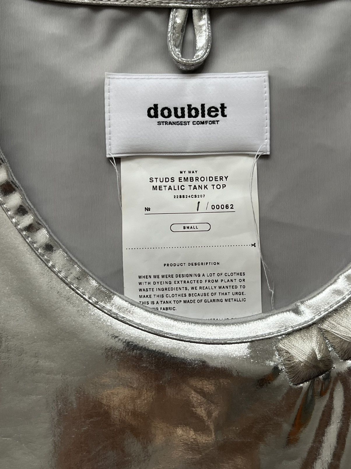 Doublet Metallic Silver Stud Detail Tank Size US S / EU 44-46 / 1 - 3 Thumbnail