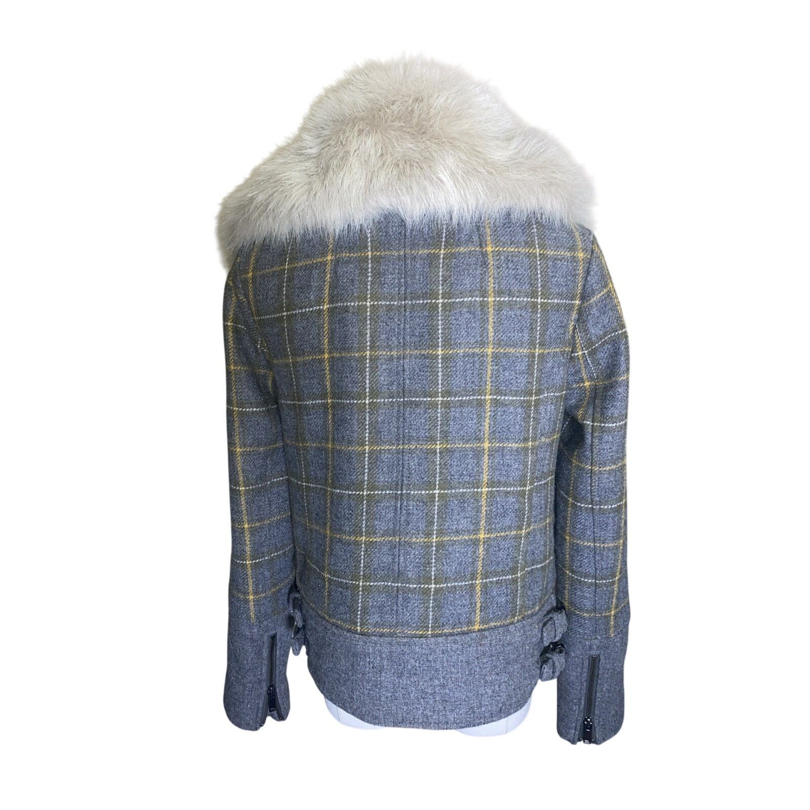 Banana Republic Banana Republic Women's Plaid Faux Fur Trim Zip Jacket XS Size XS / US 0-2 / IT 36-38 - 7 Thumbnail
