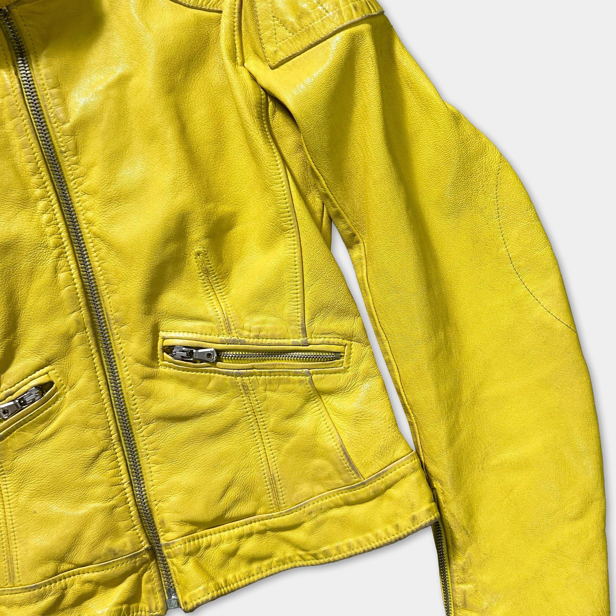 Dolce & Gabbana Dolce & Gabbana 00's Yellow Leather Padded Jacket Size US S / EU 44-46 / 1 - 2 Thumbnail