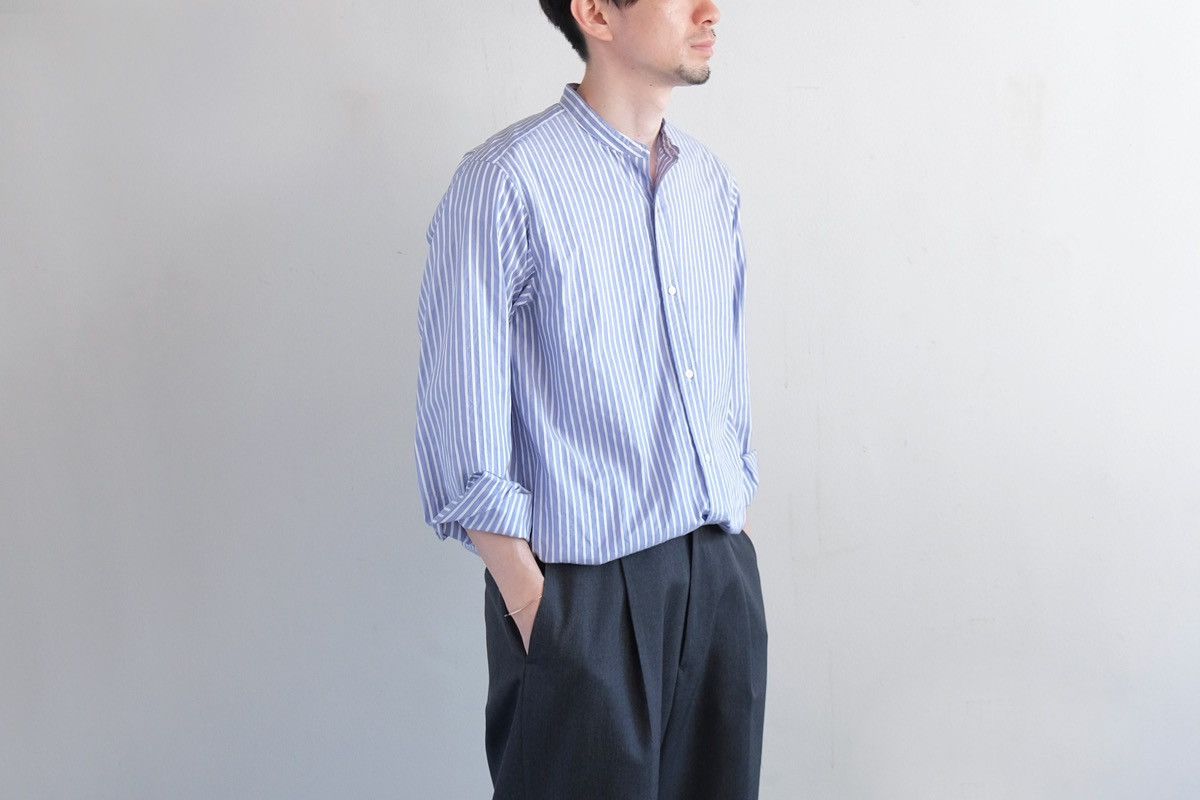 Japanese Brand HEUGN Shirt 034 Rob Band Collar Shirt Size US L / EU 52-54 / 3 - 12 Thumbnail