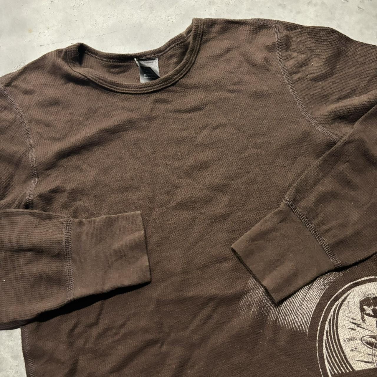 Obey × Vintage Crazy Vintage Y2K/2000s Cute Brown Obey Surf Thermal! Size S / US 4 / IT 40 - 3 Thumbnail