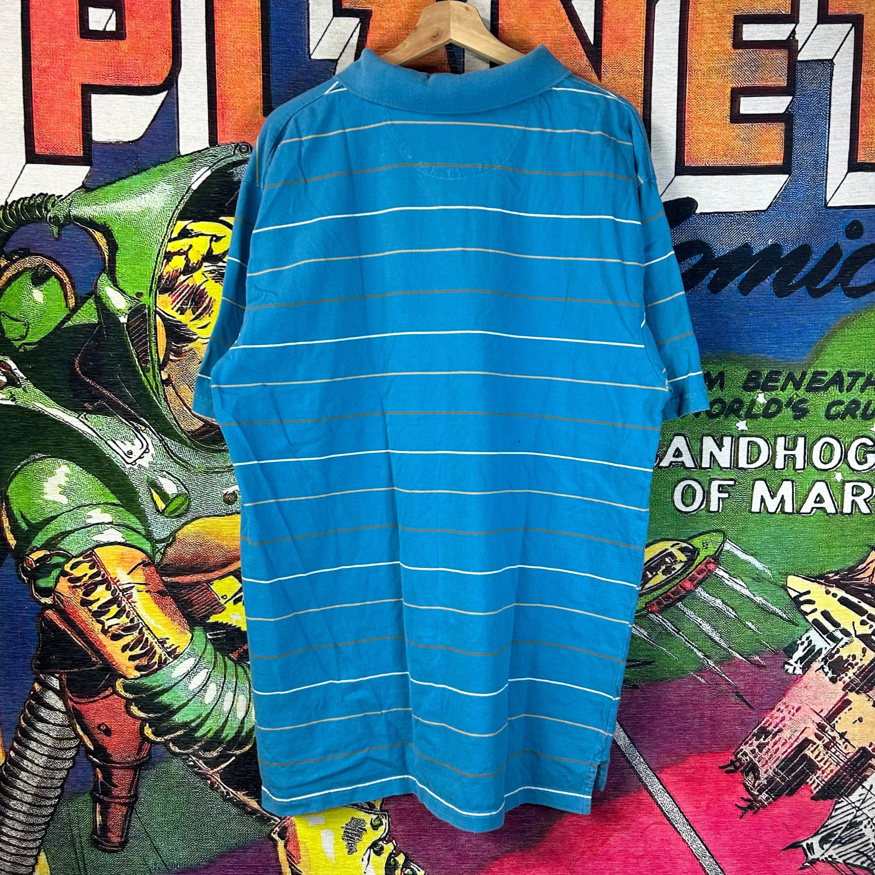LRG Y2K LRG Striped Blue Polo Size 2XL Size US XXL / EU 58 / 5 - 2 Thumbnail