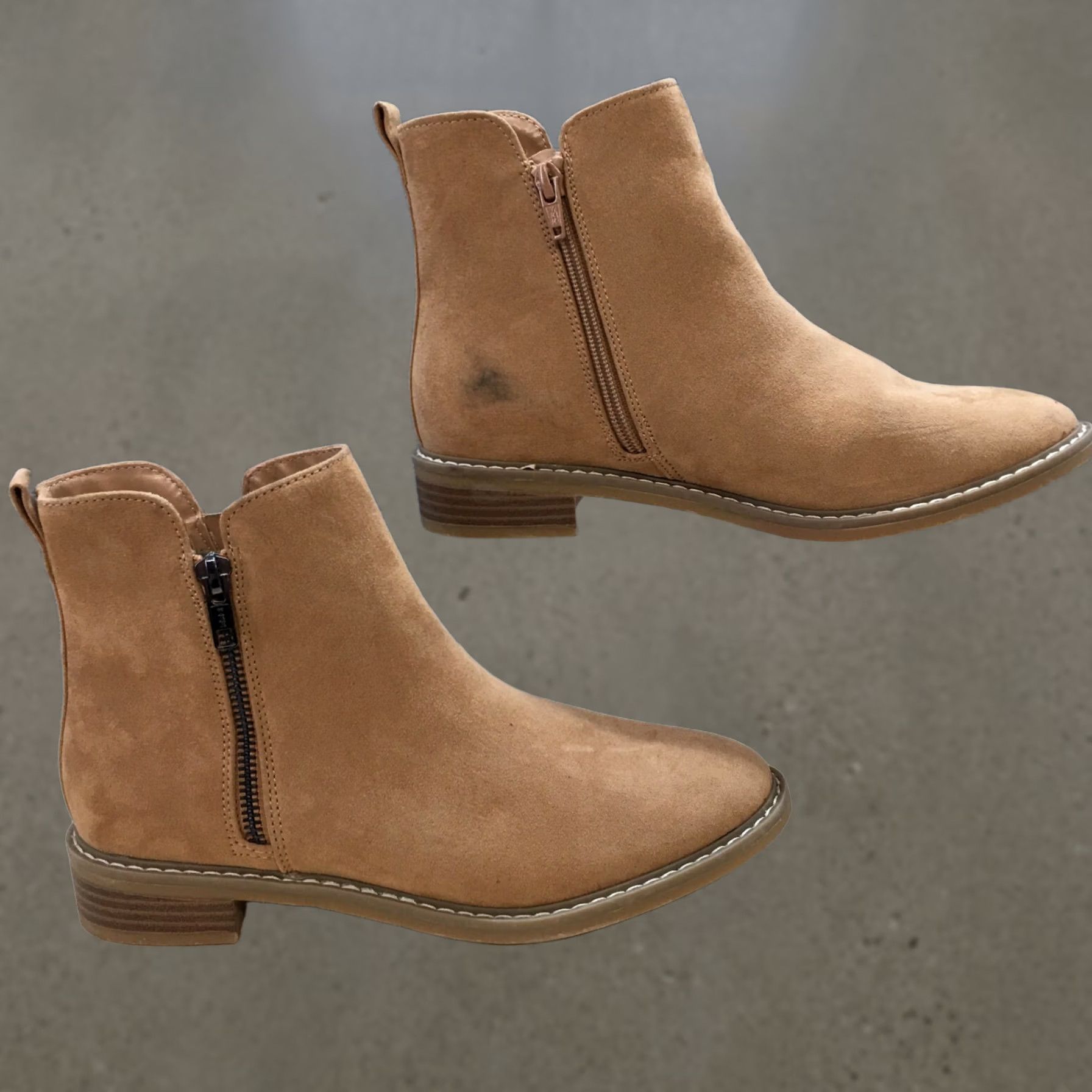 Vintage Universal Thread Boots Womens 7 Brenna Ankle Booties Brown Fabric Side Zip NEW Size US 7 / IT 37 - 1 Thumbnail
