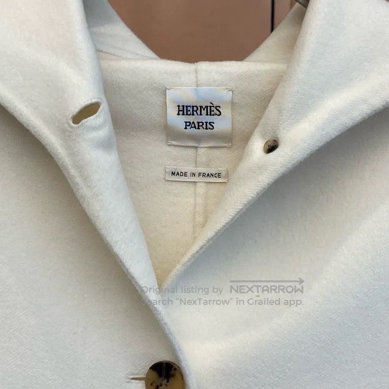 Hermes Hermes Ivory Shawl Collar Long Double-Faced Cashmere Coat Size XS / US 0-2 / IT 36-38 - 4 Thumbnail