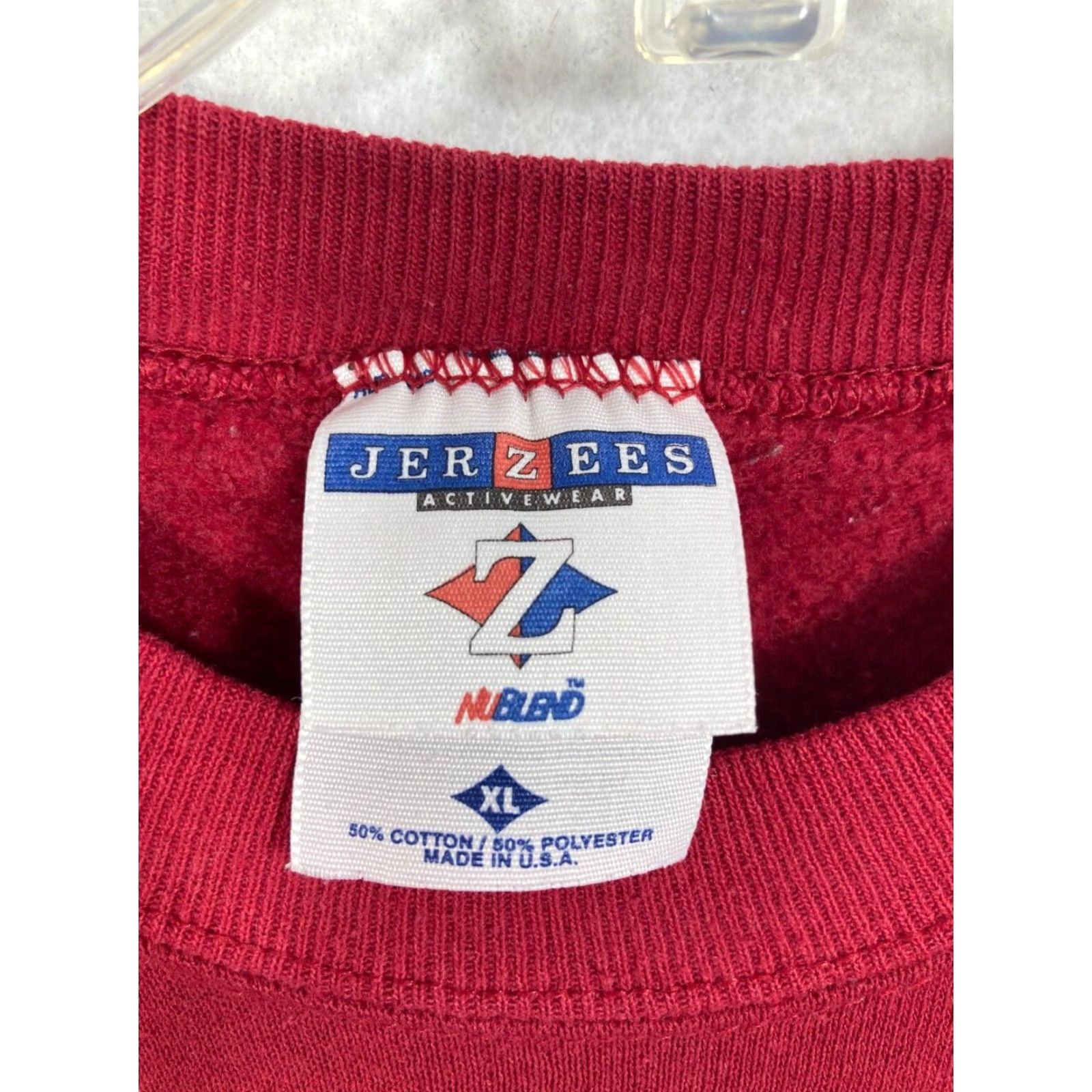 Jerzees VINTAGE JERZEES Sweatshirt Mens XL Red Crew Neck USA Made Size US XL / EU 56 / 4 - 3 Thumbnail