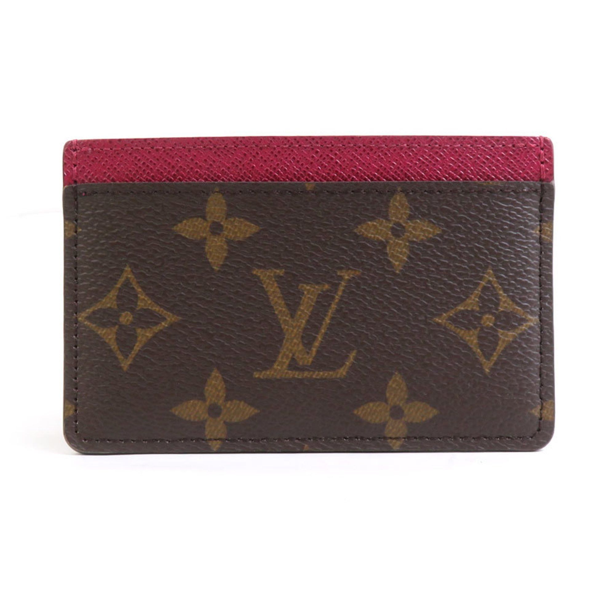 Louis Vuitton Louis Vuitton Monogram Porte Carte Sample Card Case in Fuchsia, Canvas, Women's, M60703 (h31346a) Size ONE SIZE - 1 Thumbnail