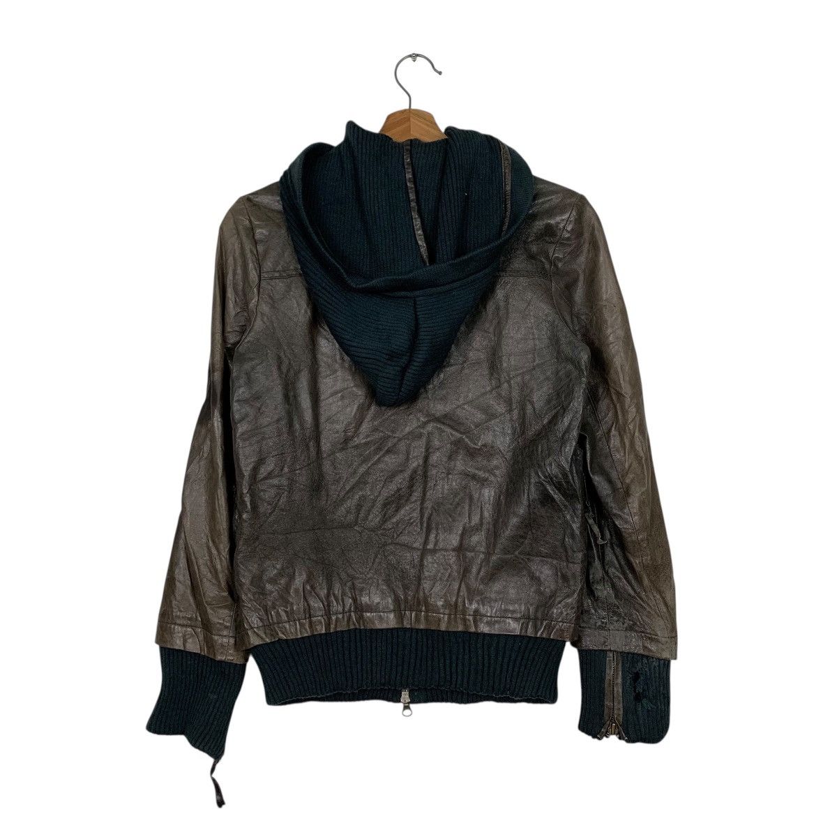 Other Smork Hooded Leather Jacket Size XS / US 0-2 / IT 36-38 - 7 Thumbnail