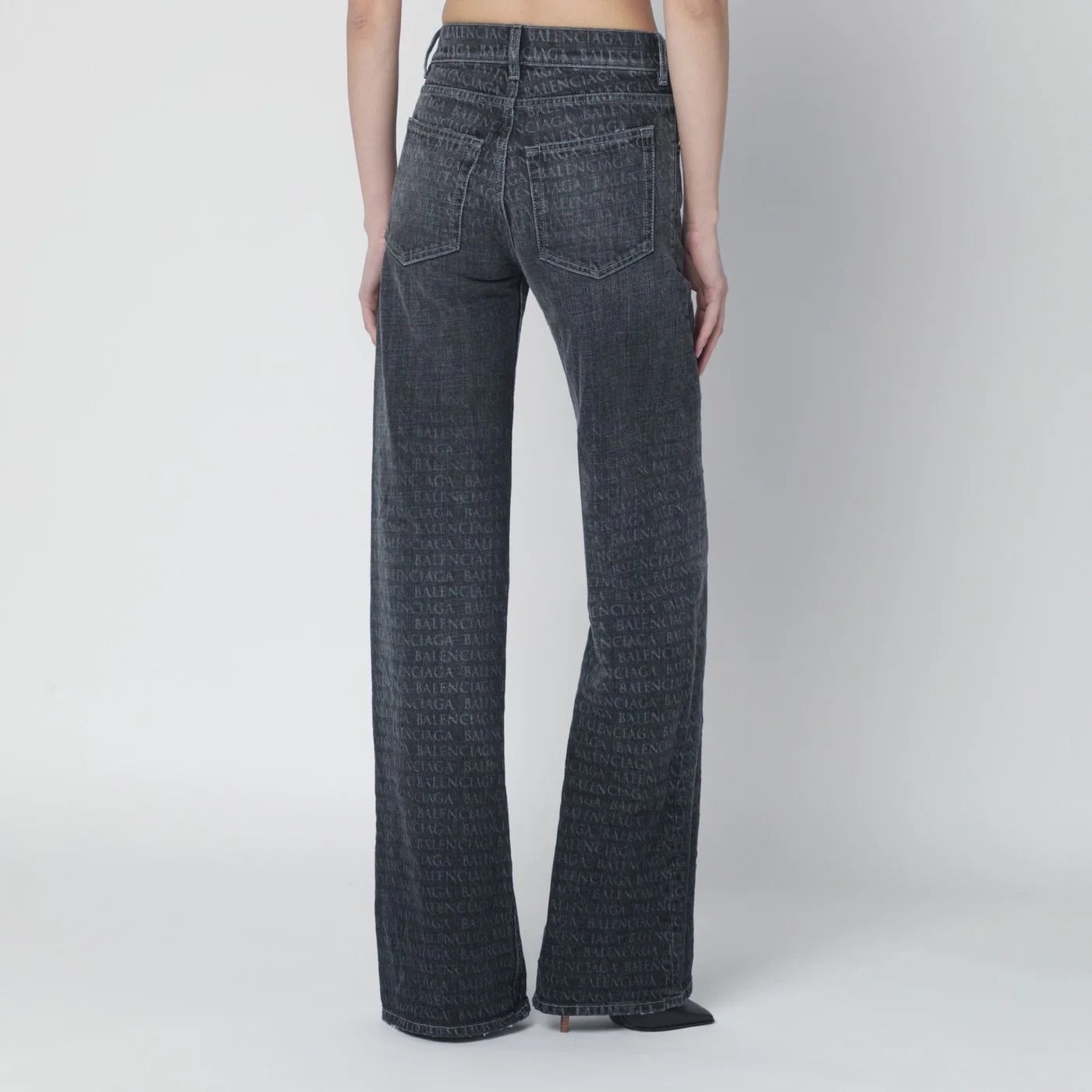 Balenciaga o1d2blof0426 Washed Jeans in Black Size 31" - 3 Thumbnail