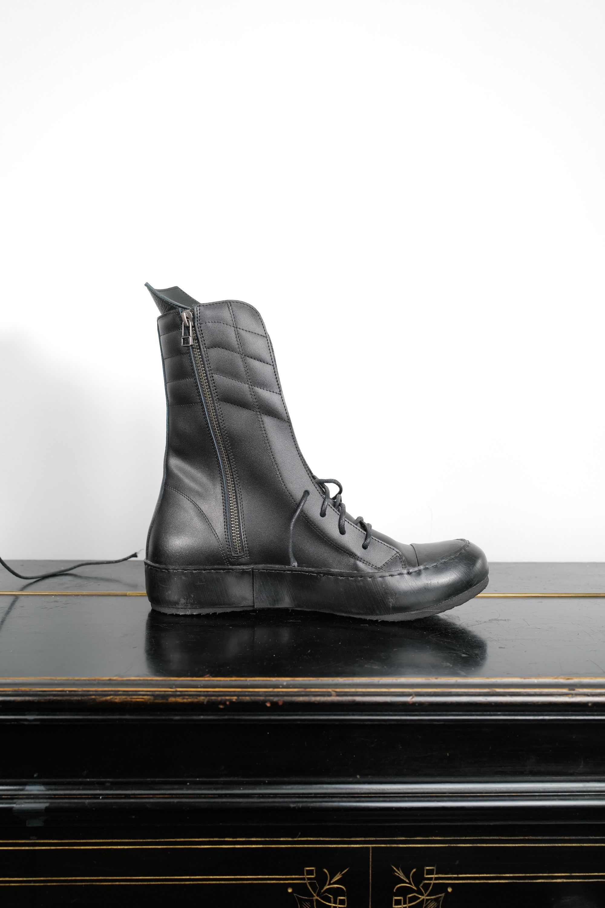 Other HI TOP RICK OWENS TYPE LEATHER SHOES Size US 8 / EU 41 - 5 Thumbnail