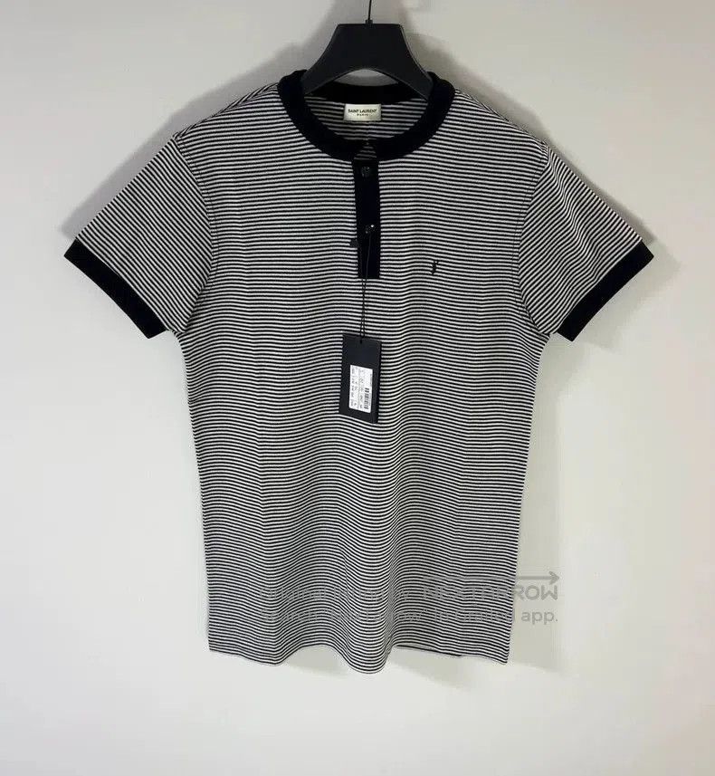 Saint Laurent Paris Men's Short Sleeve Polo.