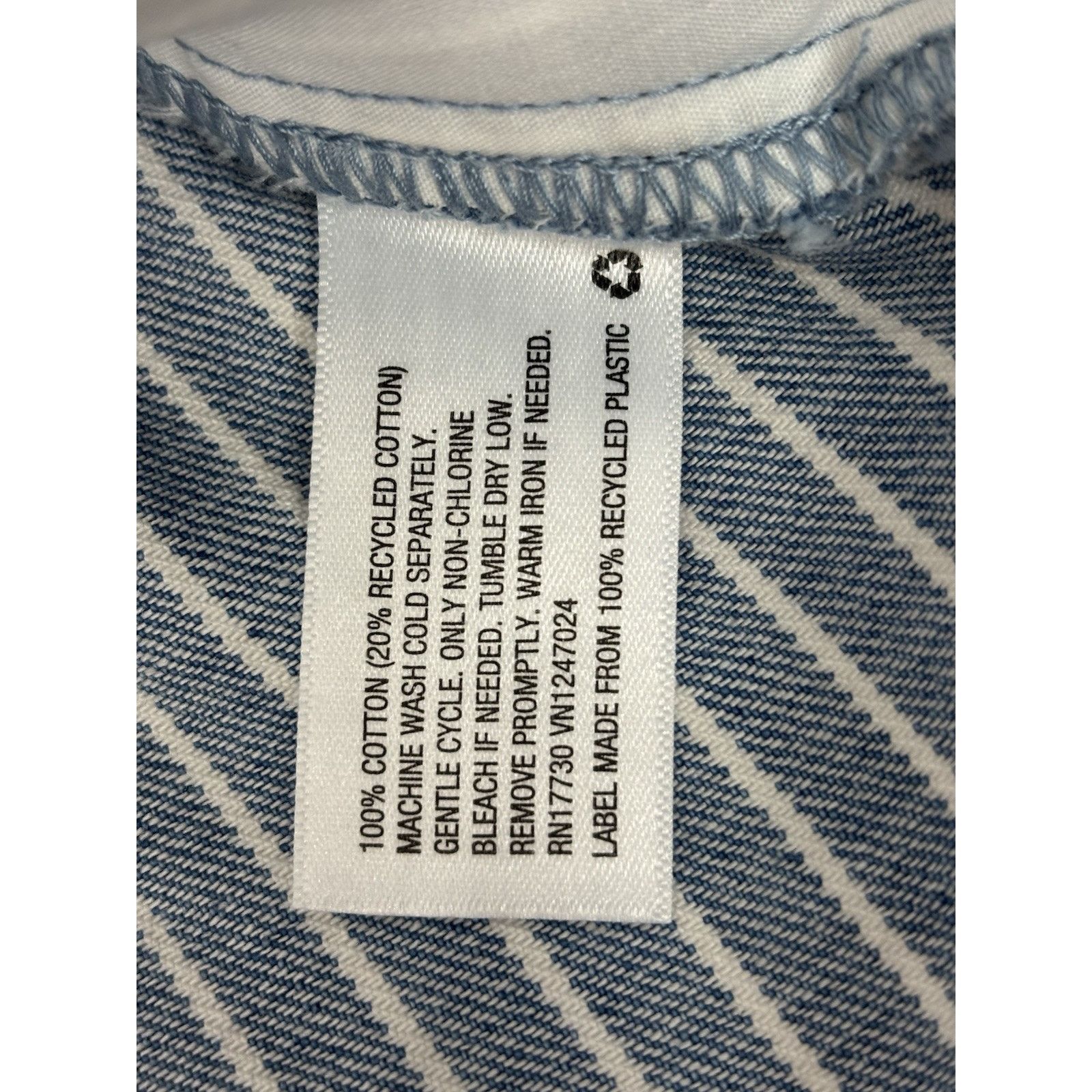 Target Basics NWT Future Collective Blue White Striped Denim Jacket XXS Size M / US 6-8 / IT 42-44 - 10 Thumbnail