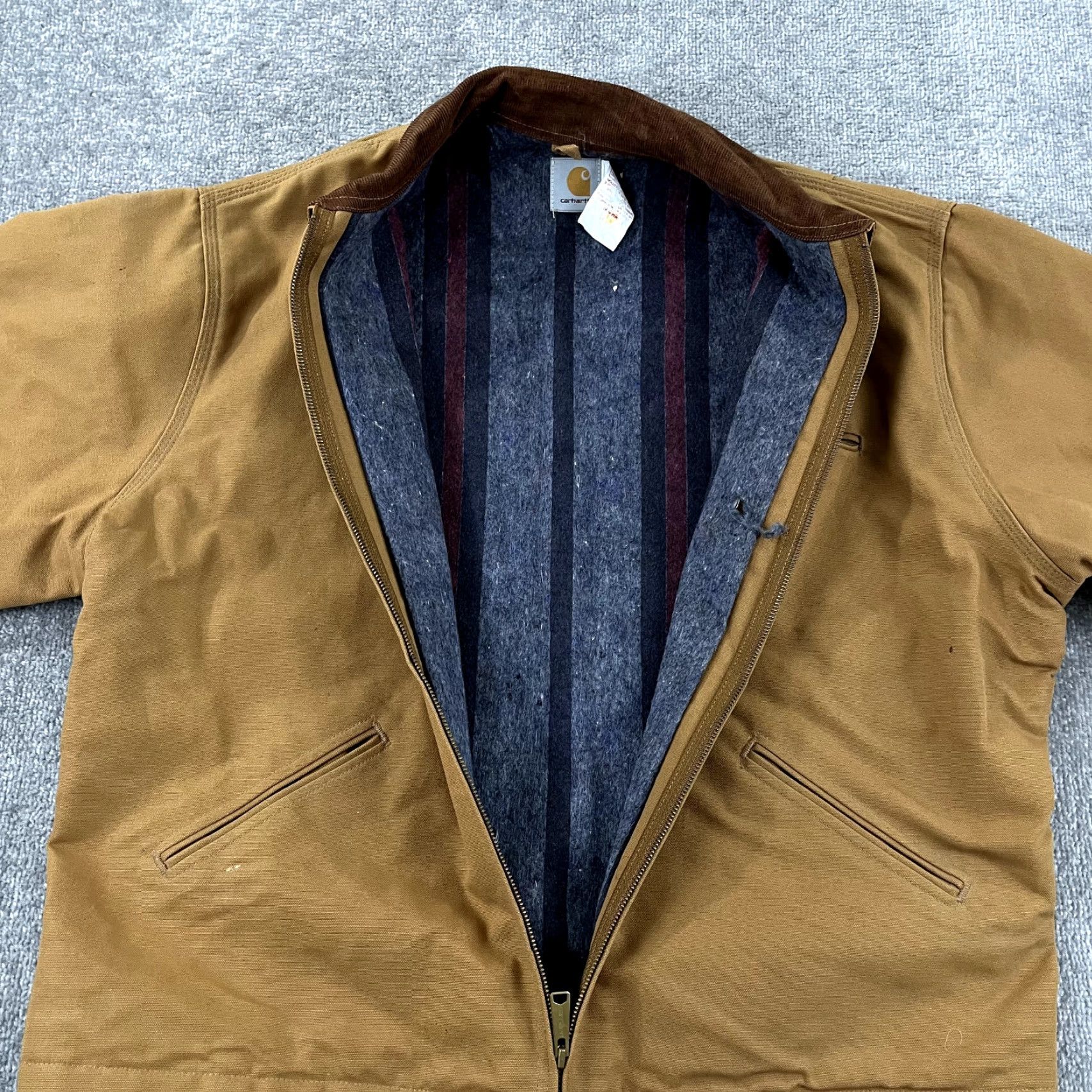 Carhartt VINTAGE Carhartt Jacket Mens 50 Tall Brown Detroit Blanket Lined USA Overcoat Long 90s Classic Workwear Mens Size US M / EU 48-50 / 2 - 4 Thumbnail