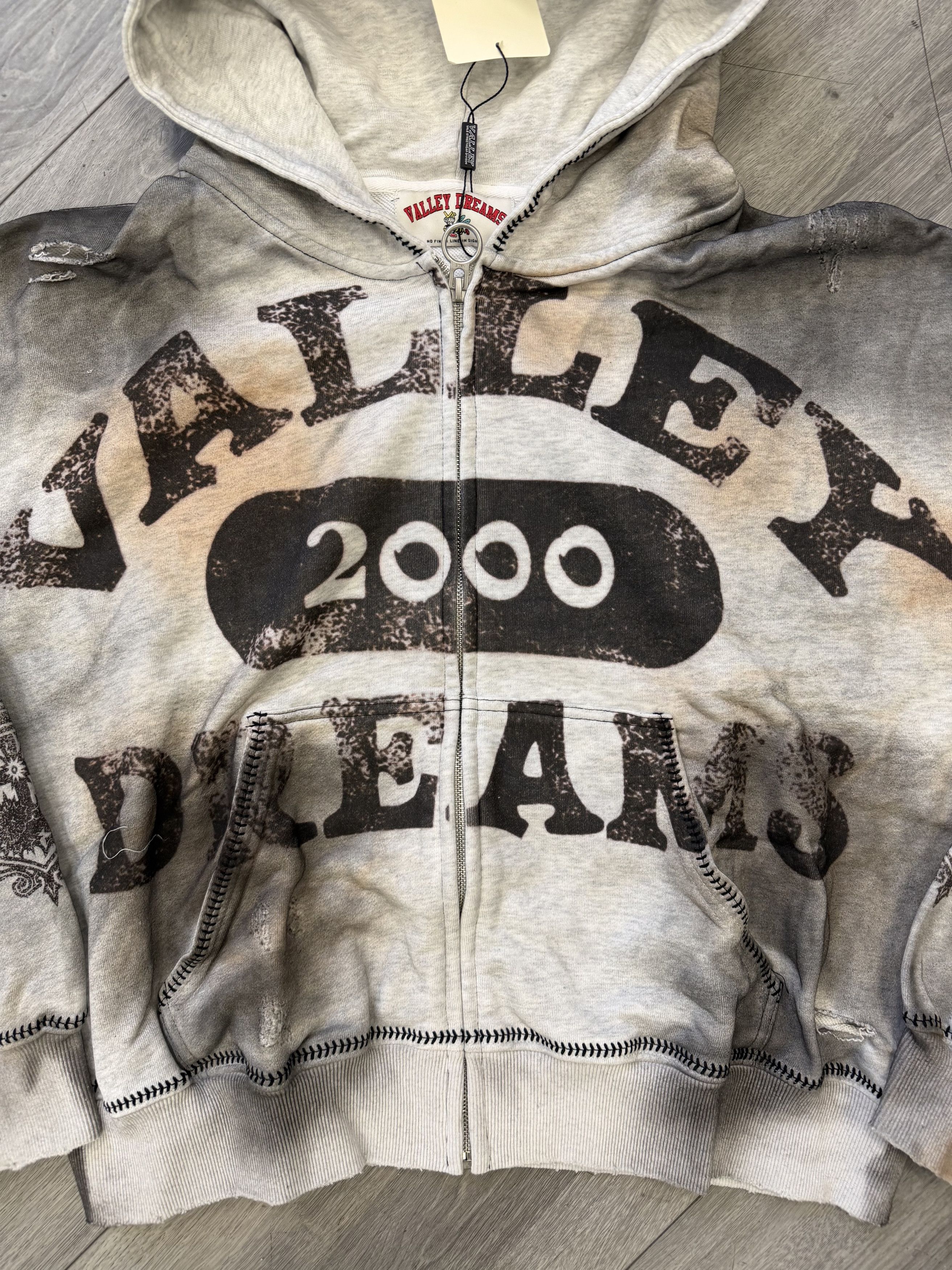 Vale Vale Forever Dark White Spiral Zip Up Hoodie Size Medium Size US M / EU 48-50 / 2 - 2 Thumbnail