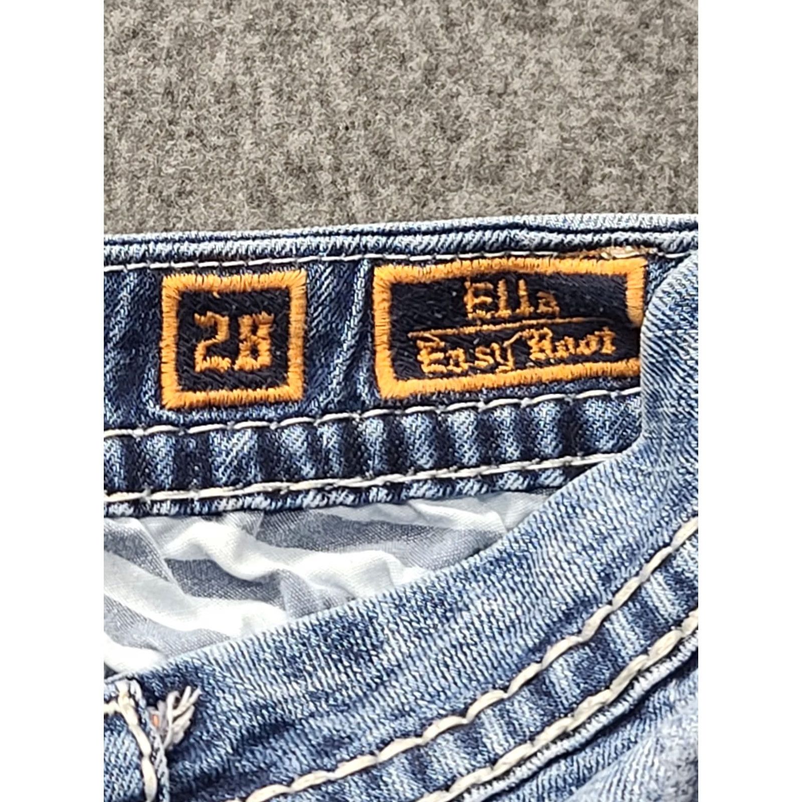 Vintage Rock Revival Jeans Womens 28x29 Ella Regular Fit Easy Bootcut Mid Rise Stretch Denim Blue 5-Pocket Designer Western Y2K Womens Size 28" / US 6 / IT 42 - 3 Thumbnail