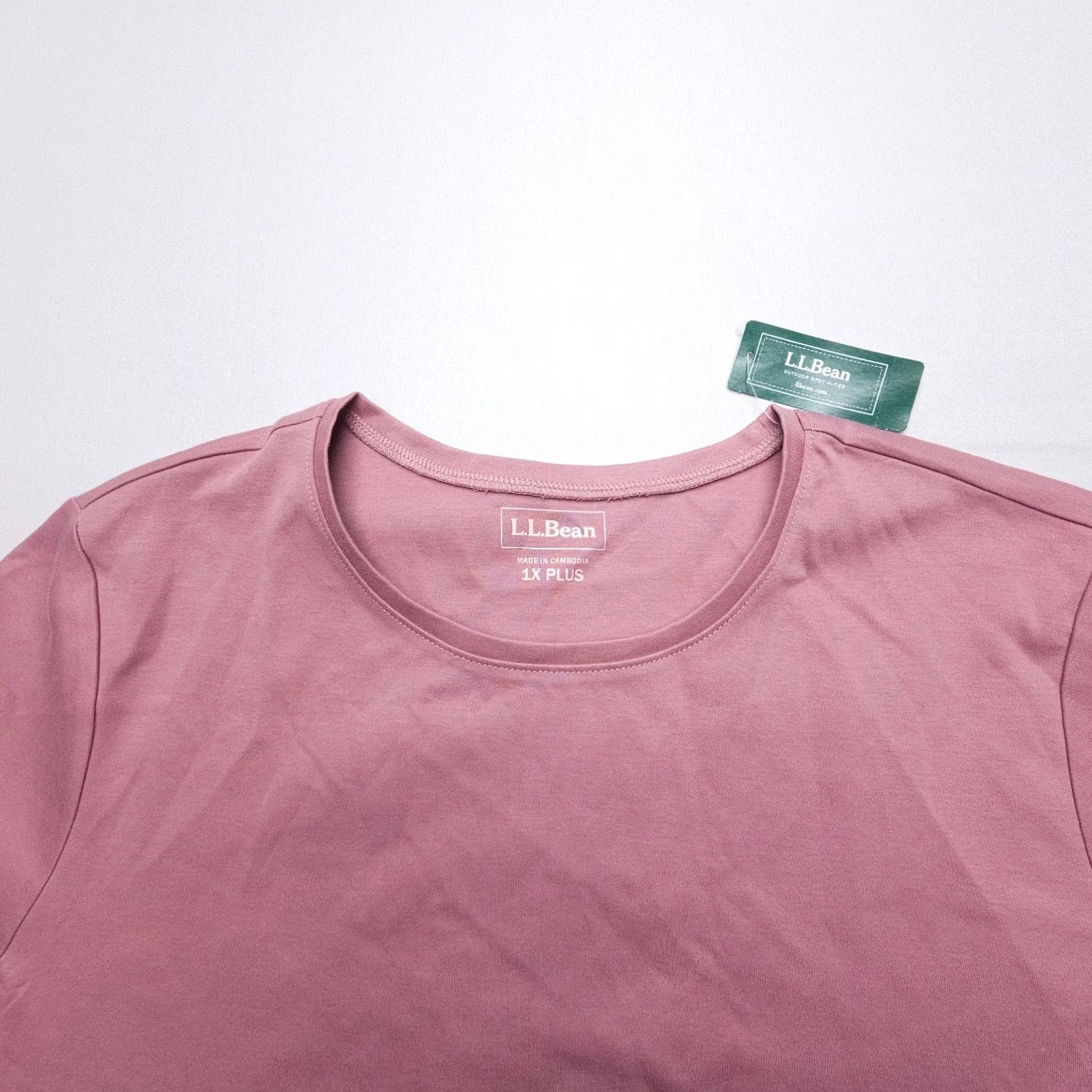 Vintage L.L. Bean Shirt Womens 1X Pink 100% Cotton Crew Neck Long Sleeve Tee Shirt Size XL / US 12-14 / IT 48-50 - 3 Thumbnail