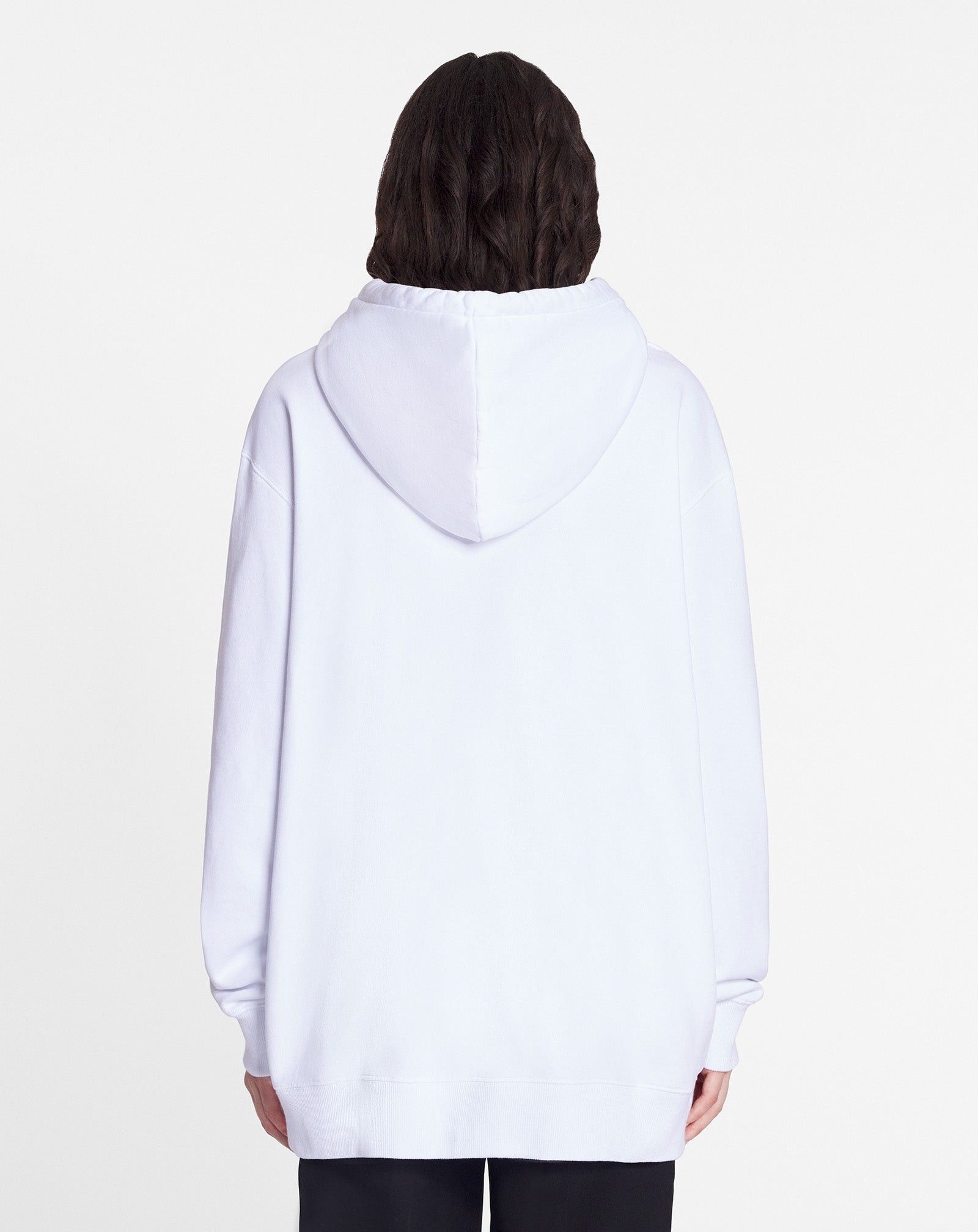 Lanvin o1mle0825 Unisex Loose-Fitting Logo Hoodie in White Size US XL / EU 56 / 4 - 6 Thumbnail