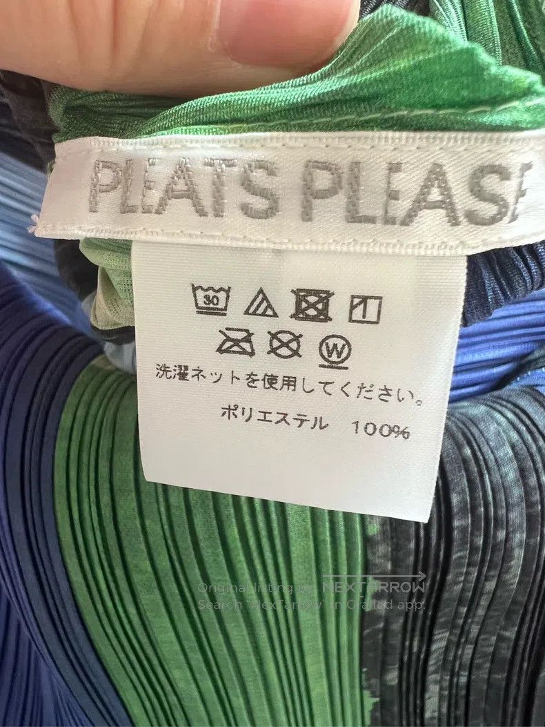 Issey Miyake Issey Miyake size:2 Green Color-block Long-sleeve Dress Size S / US 4 / IT 40 - 4 Thumbnail