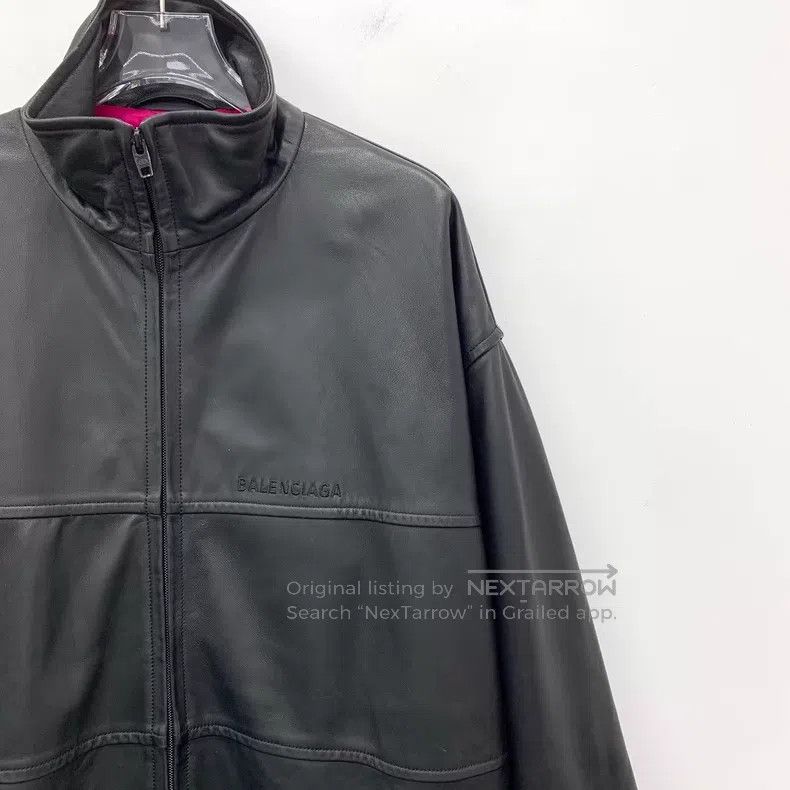Balenciaga Balenciaga Black Lamb Leather Collar Zip-Up Long Sleeve Le Size 4XL / US 24-26 - 3 Thumbnail