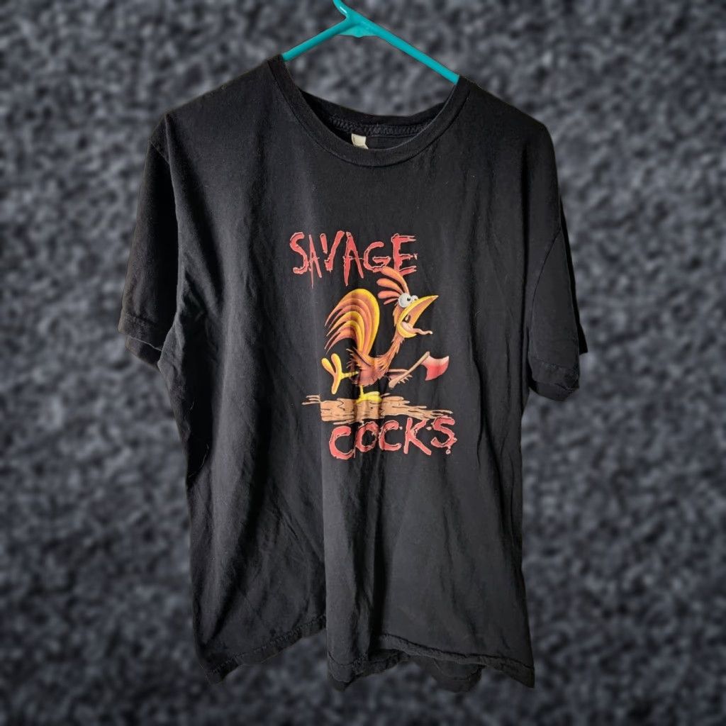 American Apparel American Apparel Mens XL T-Shirt Barnes Rooster Funny Cocks 90s Logo Graphic Print Short Sleeve Cotton Black Size US XL / EU 56 / 4 - 1 Thumbnail