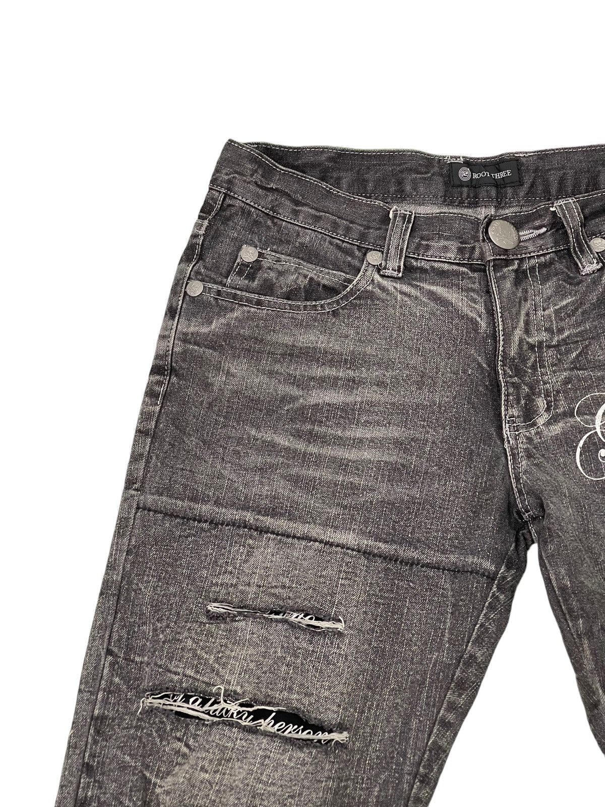 Japanese Brand Distress Jeans Root Three Regular Straight 6🟦3 Size US 31 - 9 Thumbnail