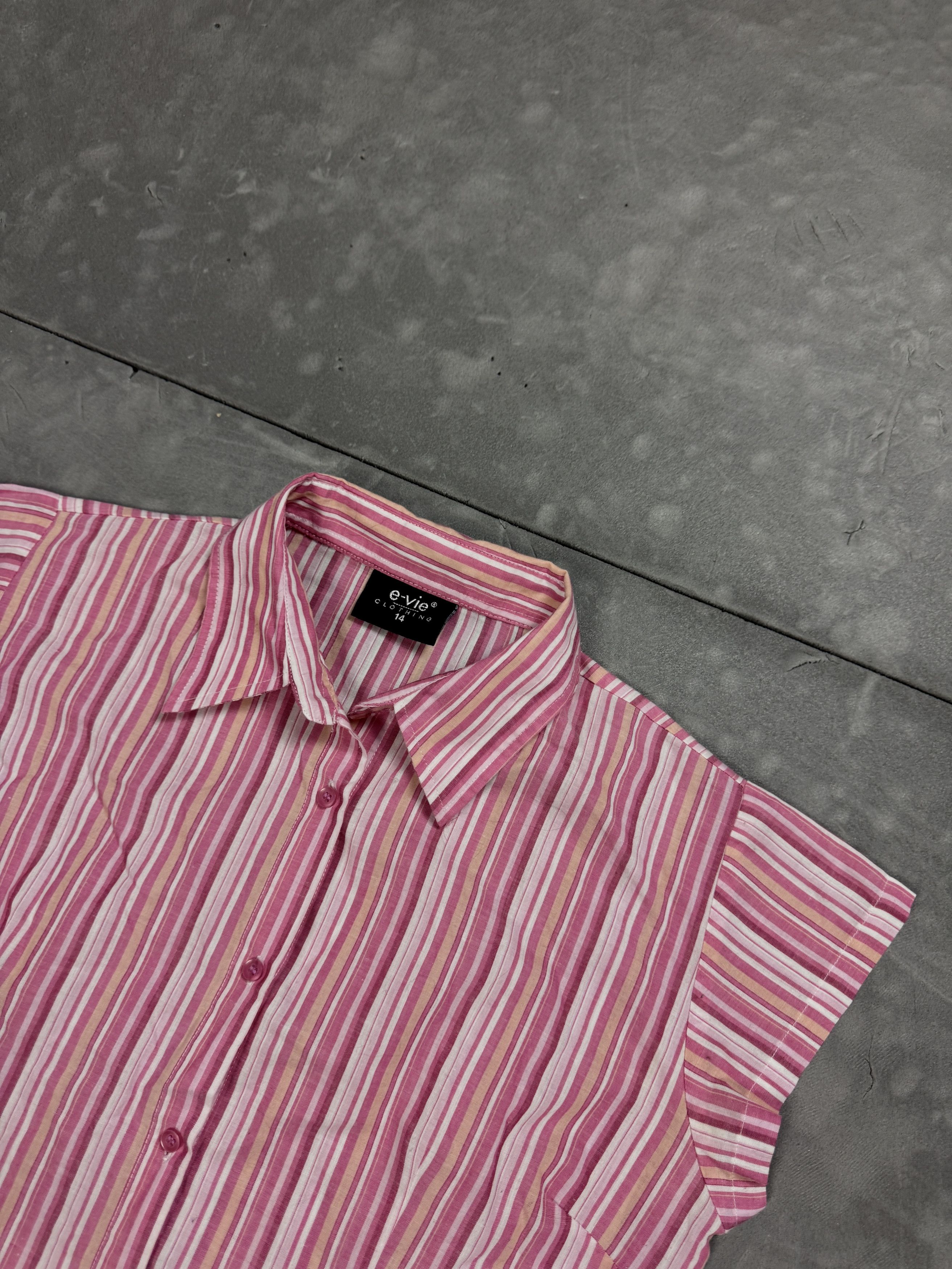 Vintage Vintage y2k striped pink shirt formal coquette retro Size S / US 4 / IT 40 - 6 Thumbnail