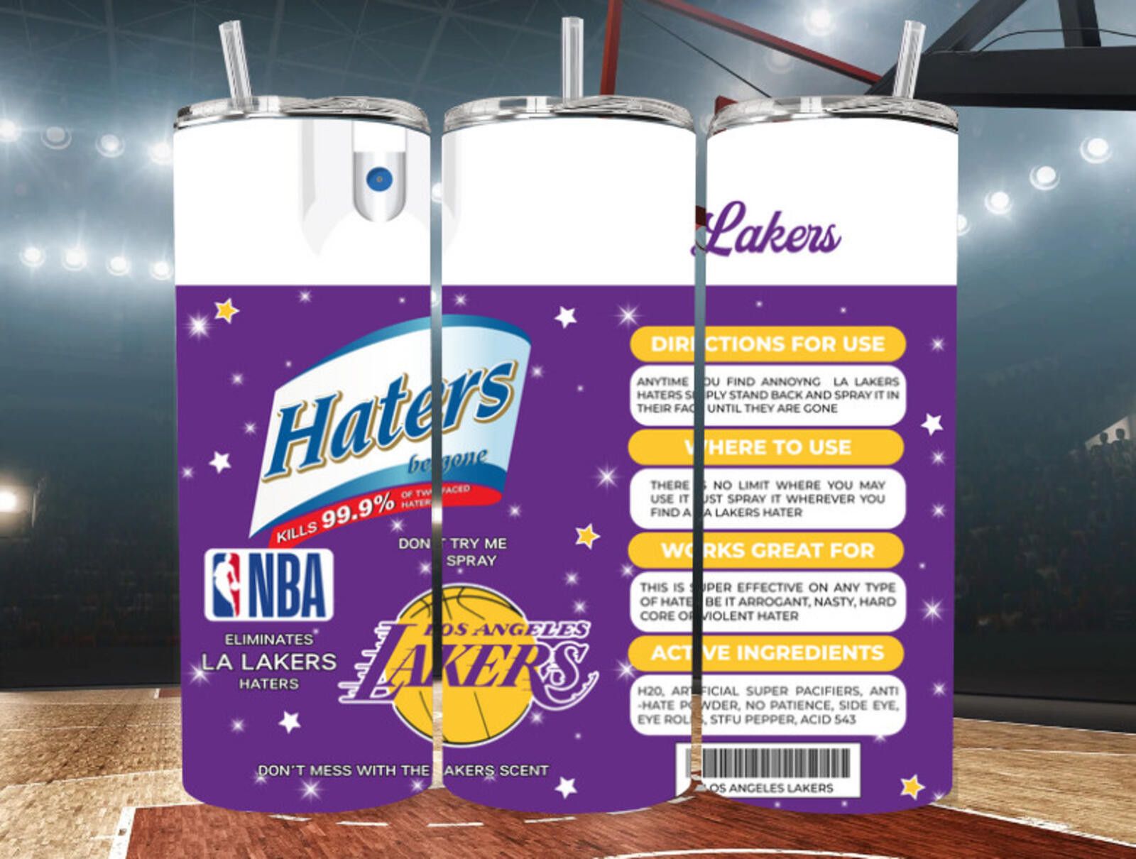 Handmade Los Angeles Lakers Hater-Gone 20 Oz Stainless Steel Tumbler Size ONE SIZE - 1 Thumbnail