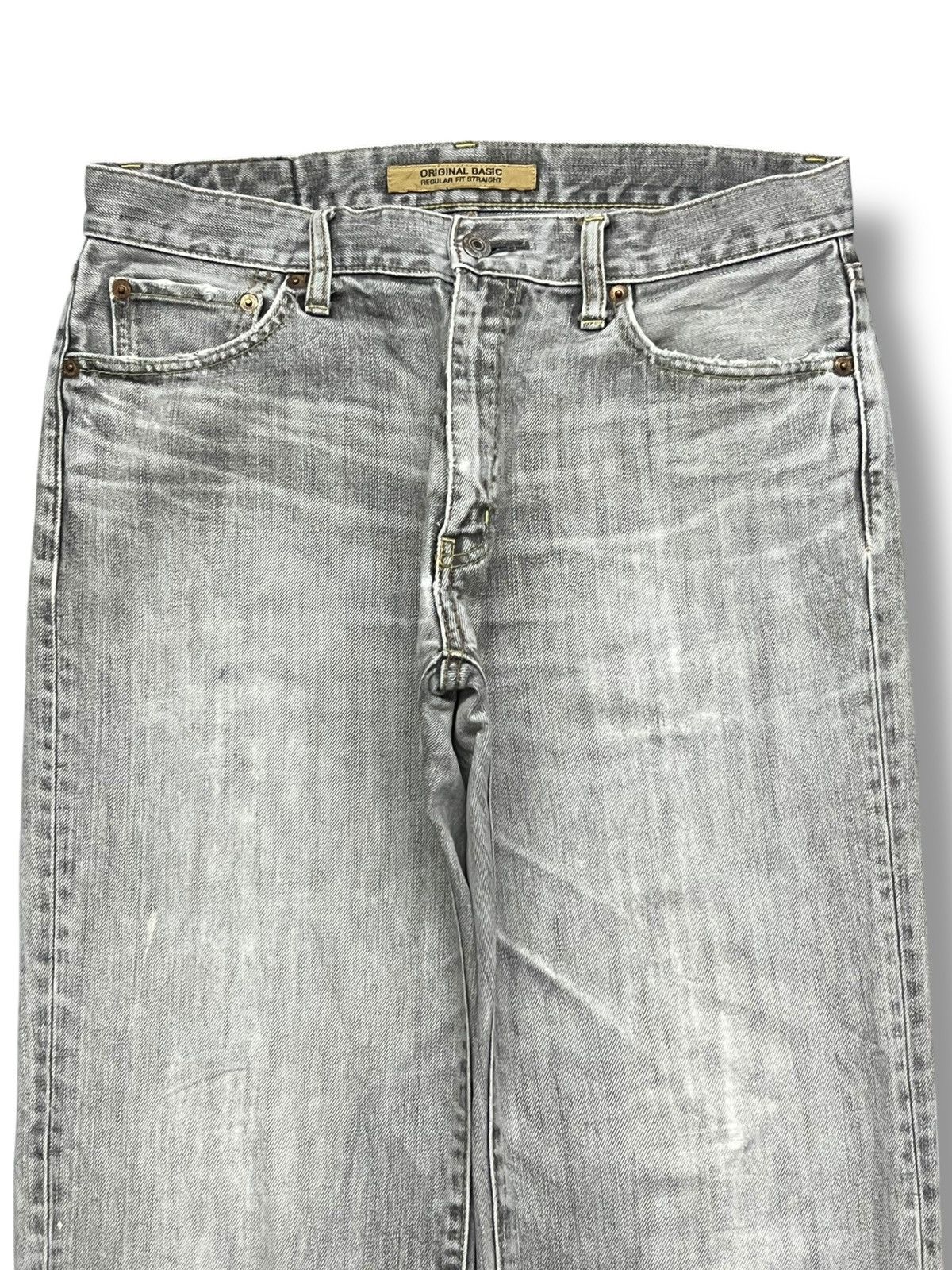 Uniqlo Vintage Uniqlo S-002 Japan - Faded Grey Wash Jeans Size US 33 - 4 Thumbnail