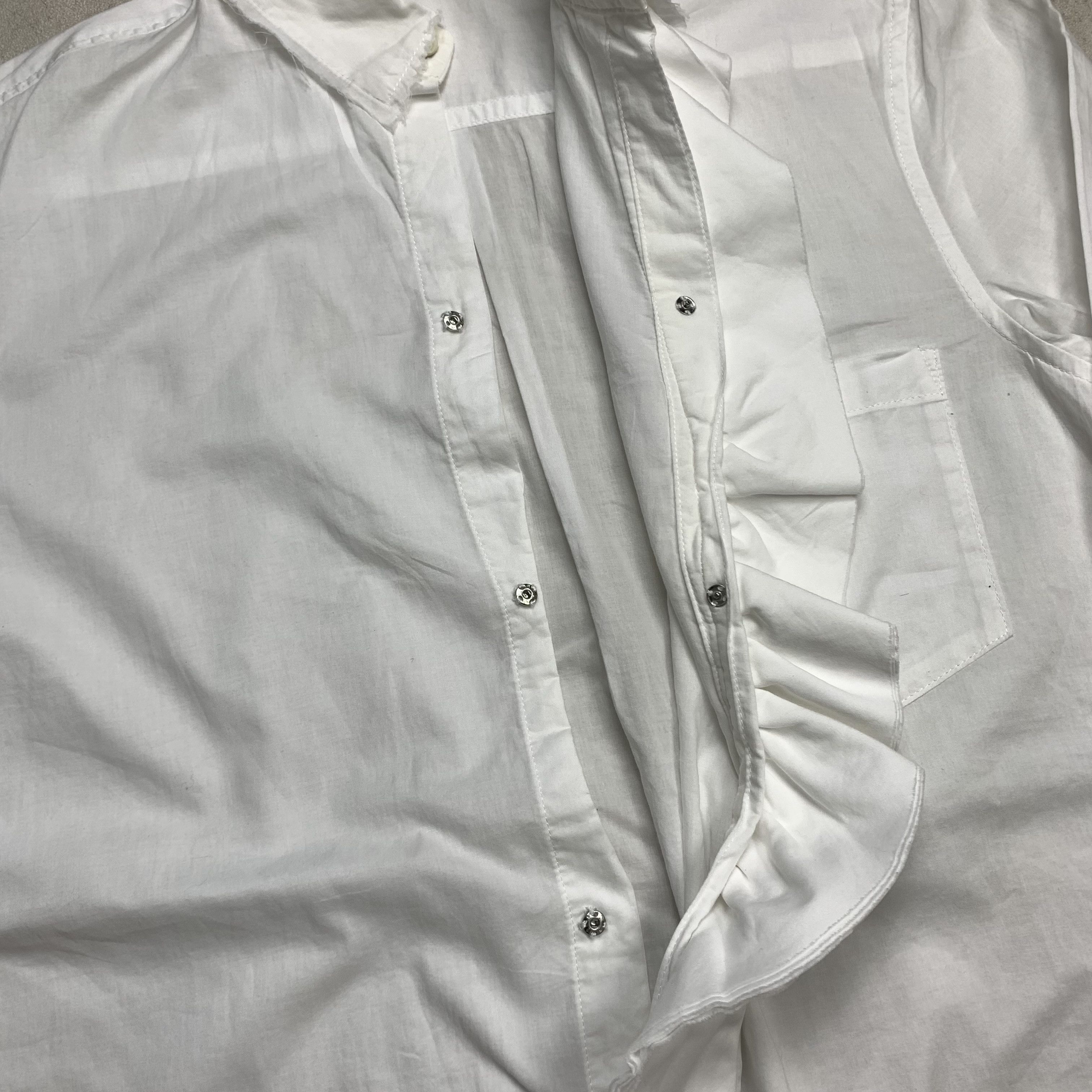 Yohji Yamamoto Y's Button Up Shirt Ruffle Frilled Placket Size S / US 4 / IT 40 - 5 Thumbnail
