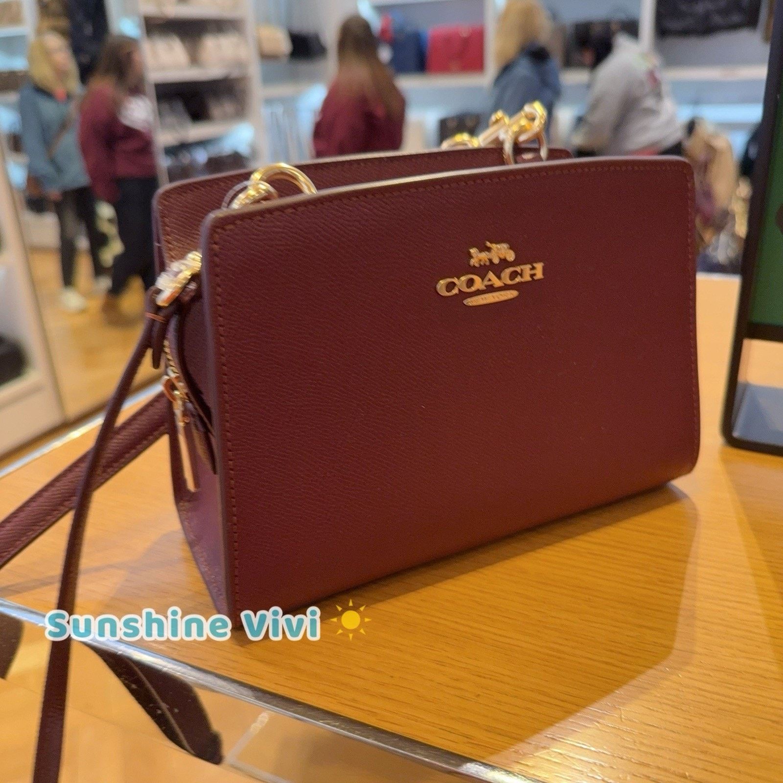 Coach NWT Coach Gia Crossbody Bag leather DARK WINE CCK64 Size ONE SIZE - 4 Thumbnail
