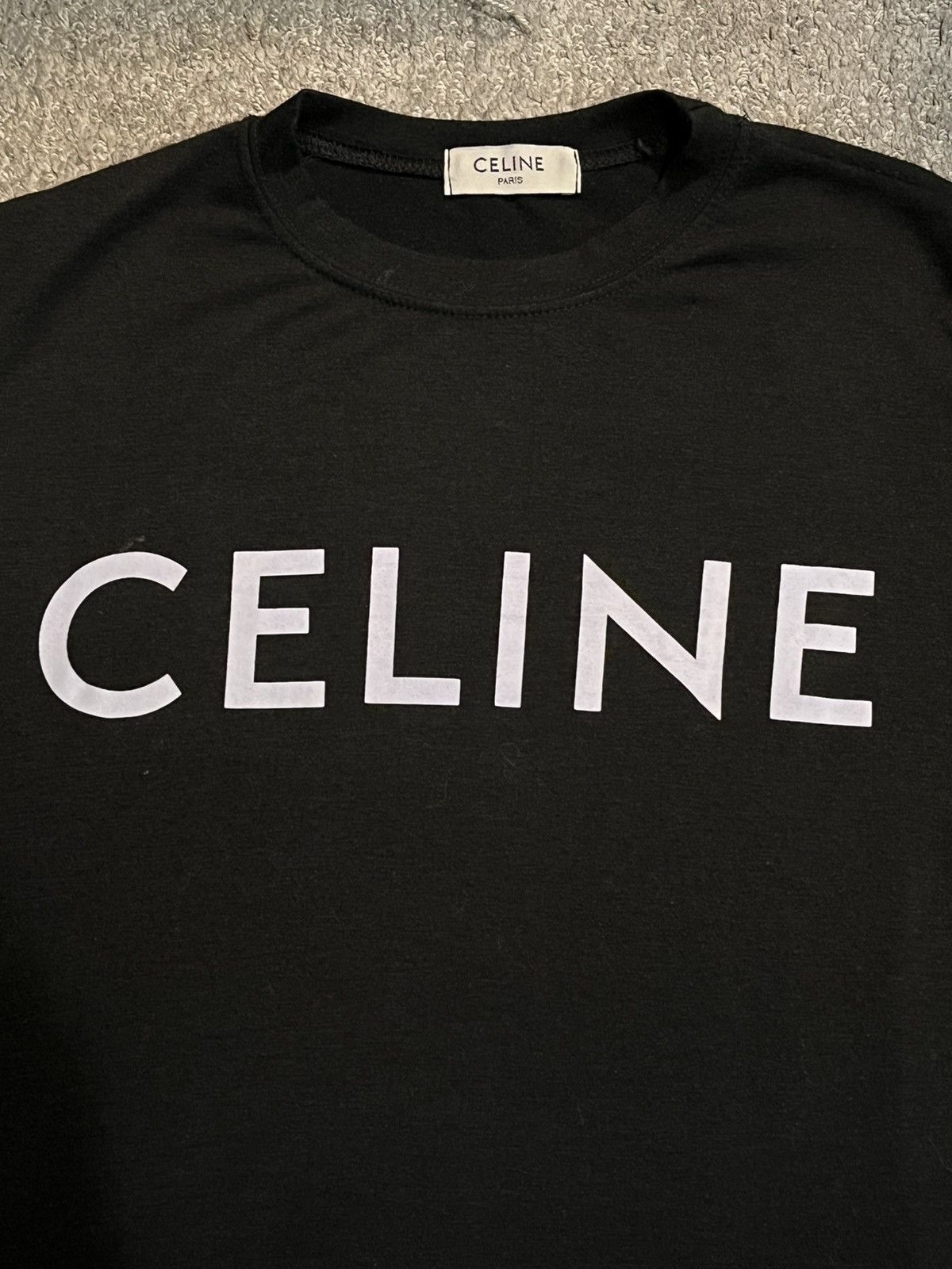 Celine Celine black cotton t-shirt, logo print, like new, Size S Size S / US 4 / IT 40 - 2 Thumbnail