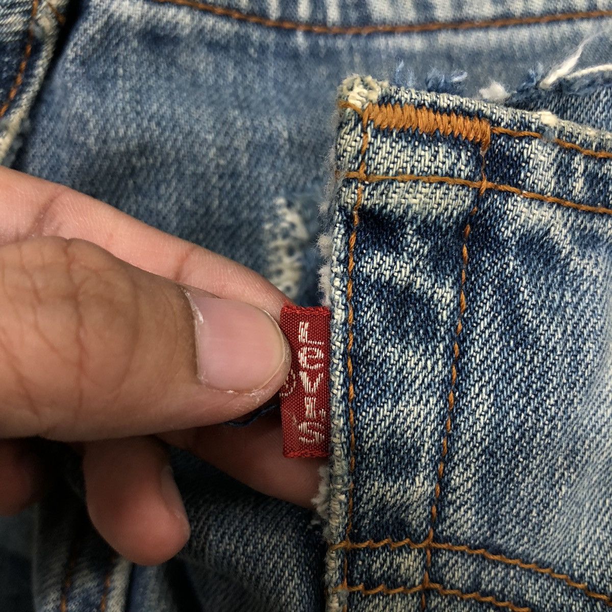 Levi's 🔥Rare Distressed Denim Jeans Levi’s Made in USA Size US 30 / EU 46 - 15 Thumbnail